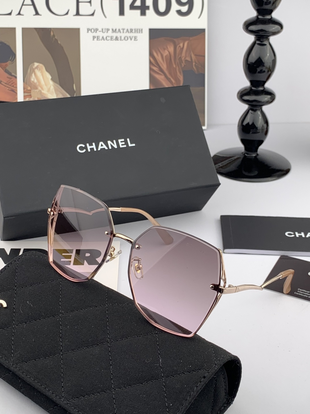 🔺 【香奈儿-尼龙偏光太阳镜】2025开春新款 潮流爆款 时尚多边形偏光太阳镜 高品质 佩戴舒适 网红潮