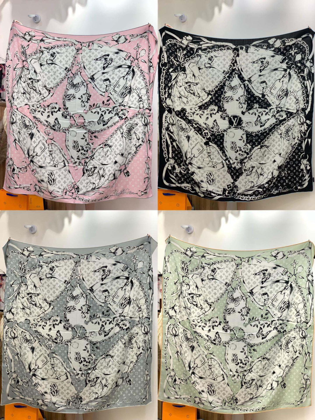 LV x TM 140披肩【140顶级丝绒双面同色披肩】本款LVxTMMonogram Multicol