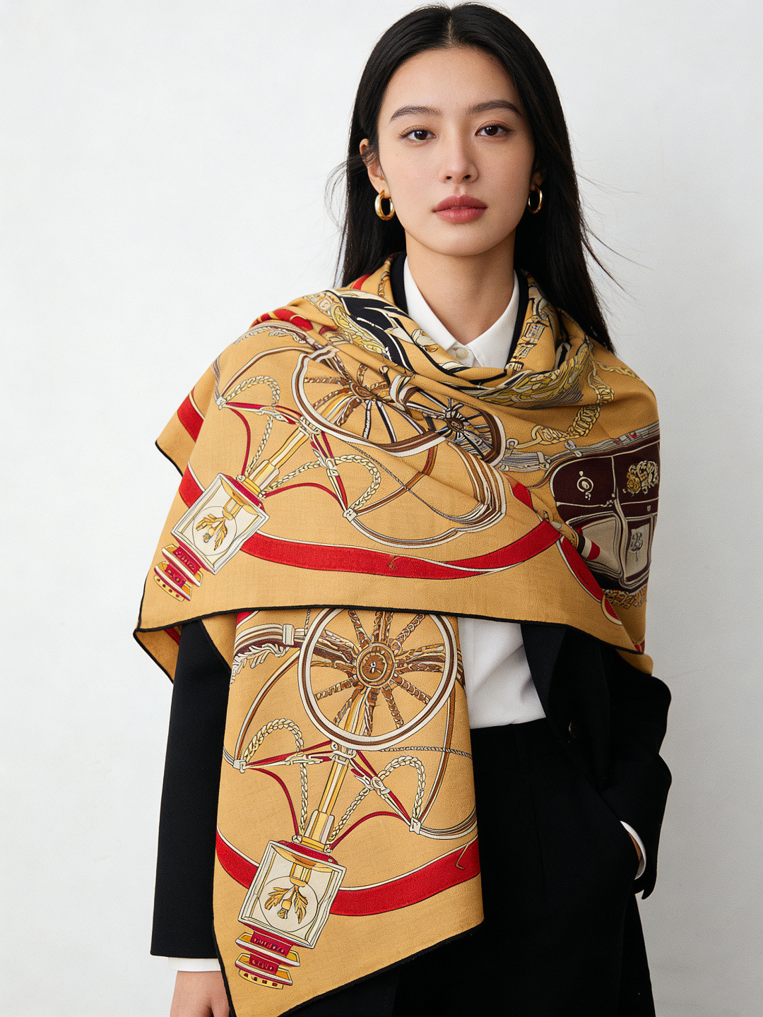 羊绒新款🆕👏👏买了都说好看‼️推荐💕爱马仕双面同色羊绒方巾【双面同色140】，顶级工艺超值‼️爱马仕专柜