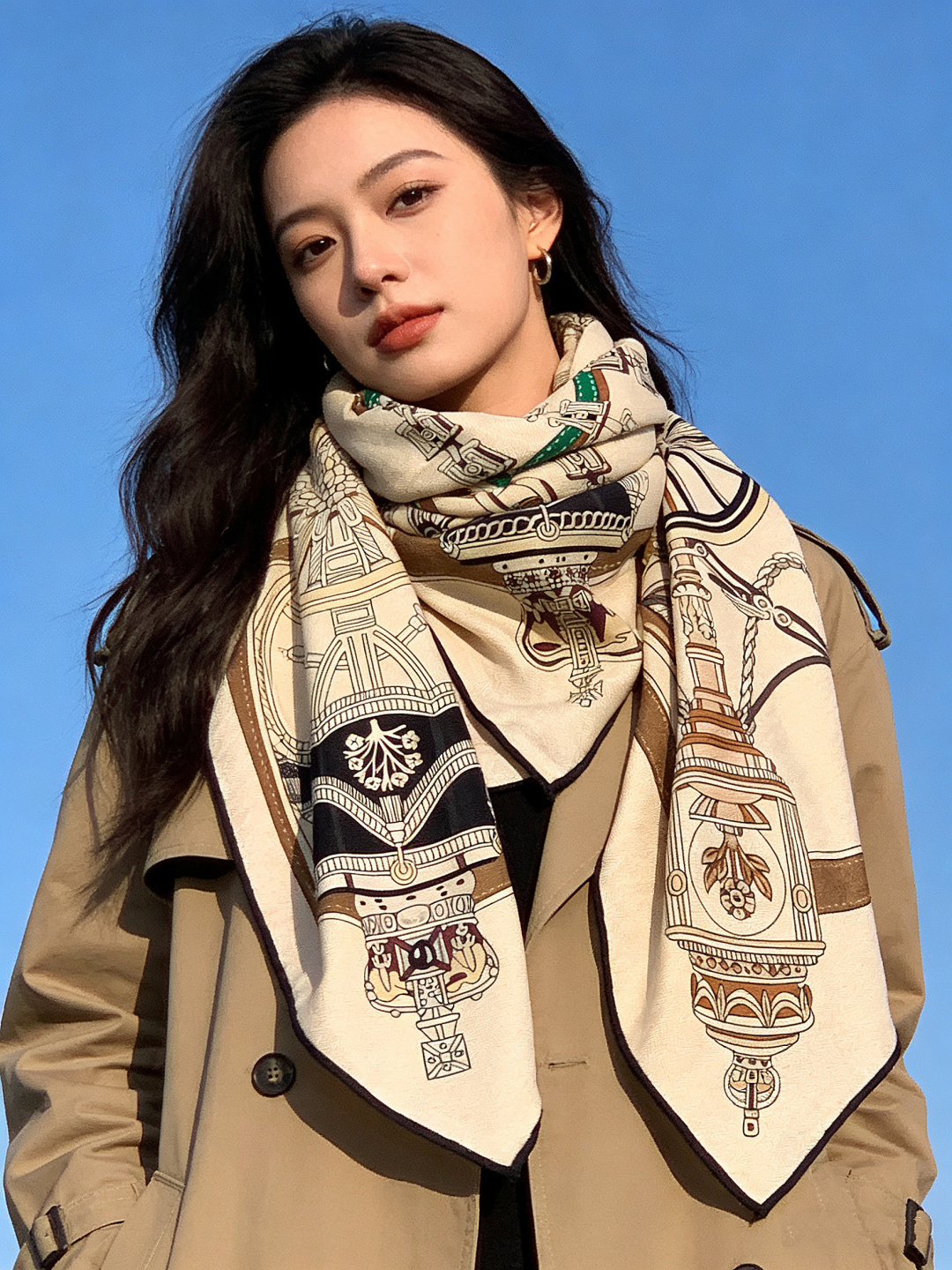 羊绒新款🆕👏👏买了都说好看‼️推荐💕爱马仕双面同色羊绒方巾【双面同色140】，顶级工艺超值‼️爱马仕专柜