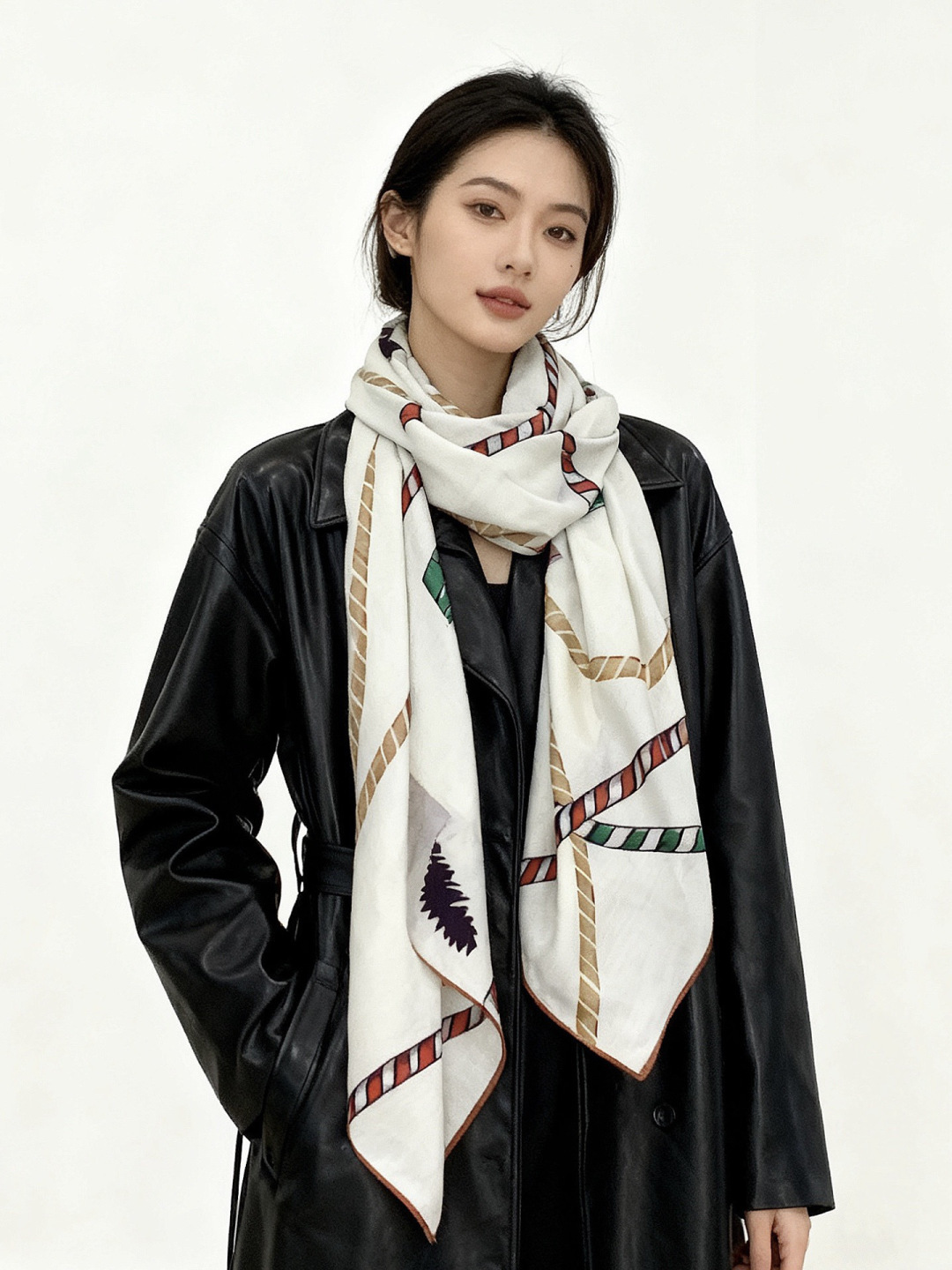 羊绒新款🆕👏👏买了都说好看‼️推荐💕爱马仕双面同色羊绒方巾【双面同色140】，顶级工艺超值‼️爱马仕专柜