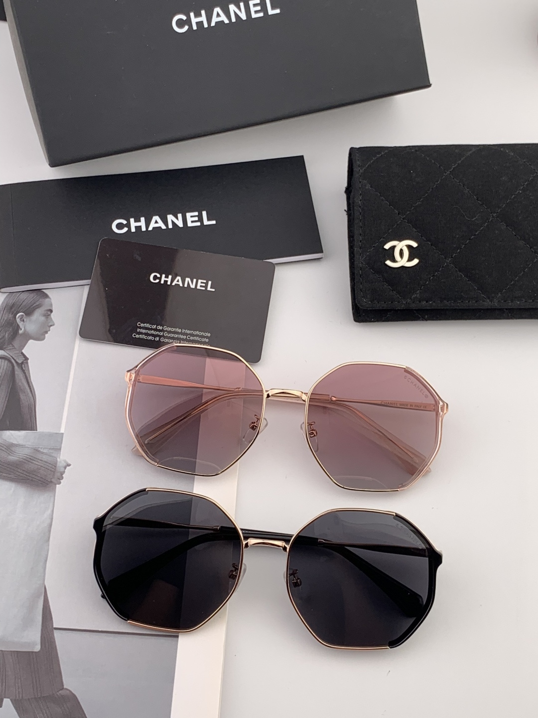 香奈儿🔺Chanel🔻2025官方众多明星同款[色]香奈儿‼‼新款大框偏光墨镜 🌈🌈宝丽来超清偏光太阳镜