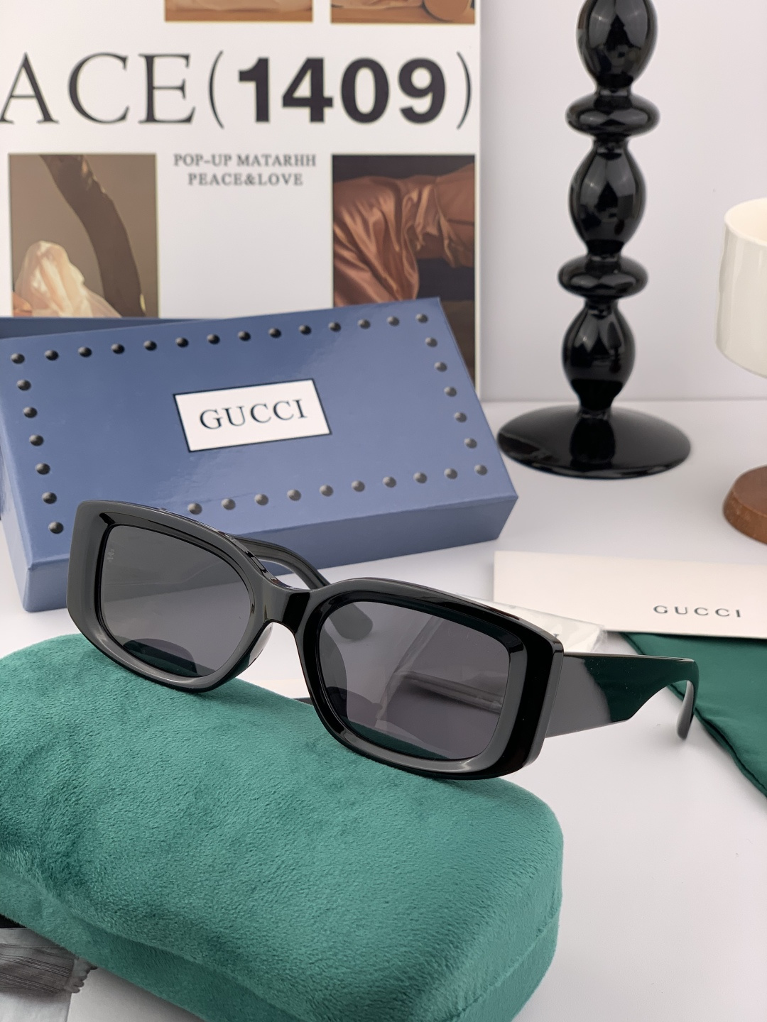 🔺 【GUCCI】2025开春新款 潮流爆款 时尚方框偏光太阳镜 高品质 佩戴舒适 网红潮款墨镜 女士高