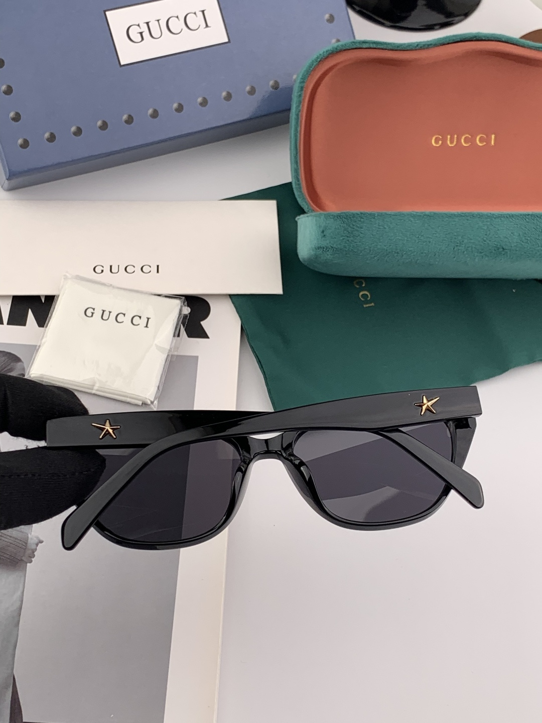 🔺 【GUCCI】2025开春新款 潮流爆款 时尚方框偏光太阳镜 高品质 佩戴舒适 网红潮款墨镜 女士高