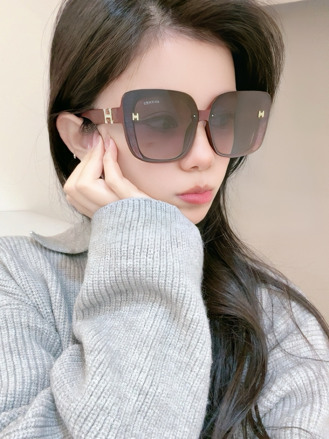【TR偏光系列】爱马仕 经典的方框设计，不挑脸型，无论搭配大衣还是连衣裙都非常显气质尼龙偏光镜片预防紫外