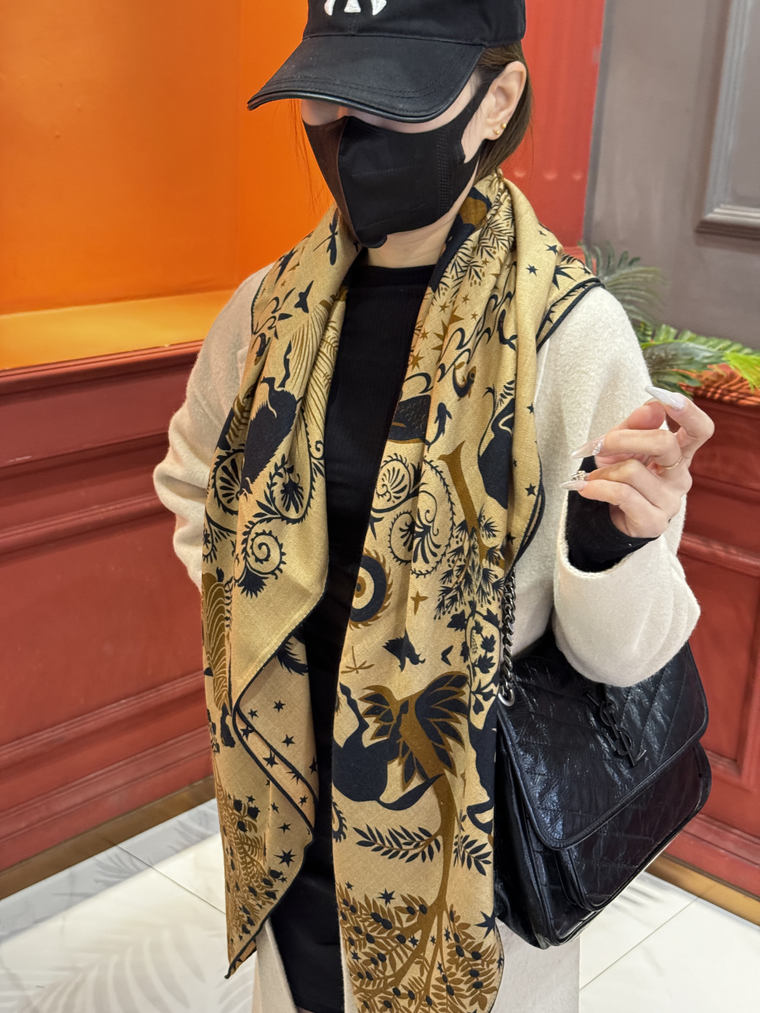 羊绒新款🆕👏👏买了都说好看‼️推荐💕爱马仕双面同色羊绒方巾【玛雅森林双面同色140】，顶级工艺超值‼️爱