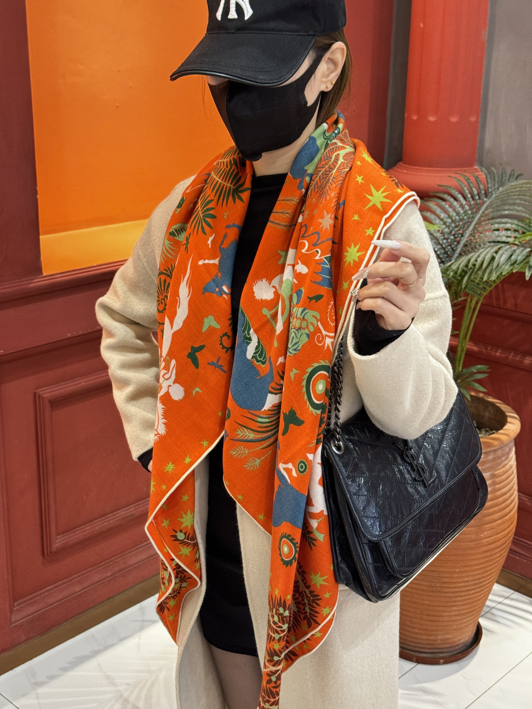 羊绒新款🆕👏👏买了都说好看‼️推荐💕爱马仕双面同色羊绒方巾【玛雅森林双面同色140】，顶级工艺超值‼️爱