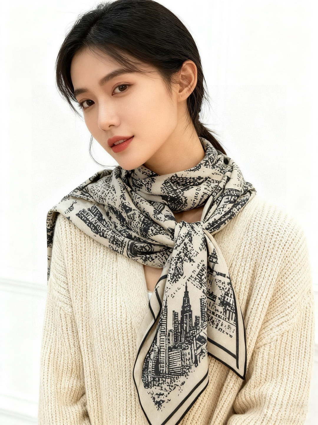 Dior ❤【️巴黎地图】140*140双面同色丝绒方巾🉐️LAN DE 价🉐️ARIS 巴黎地图这款方