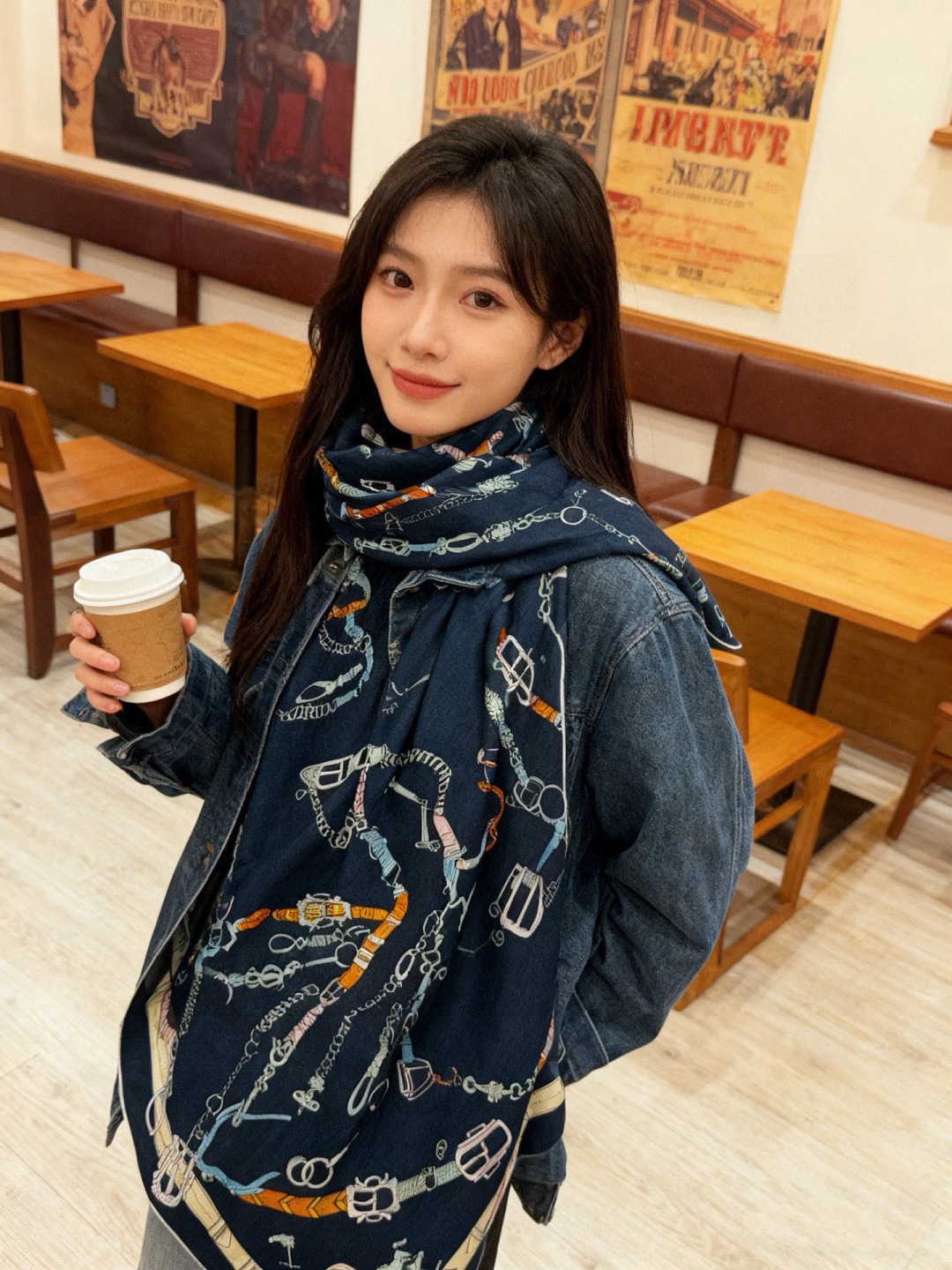 羊绒新款🆕👏👏买了都说好看‼️推荐💕爱马仕双面同色羊绒方巾【跃动的马儿双面同色140】，顶级工艺超值‼️