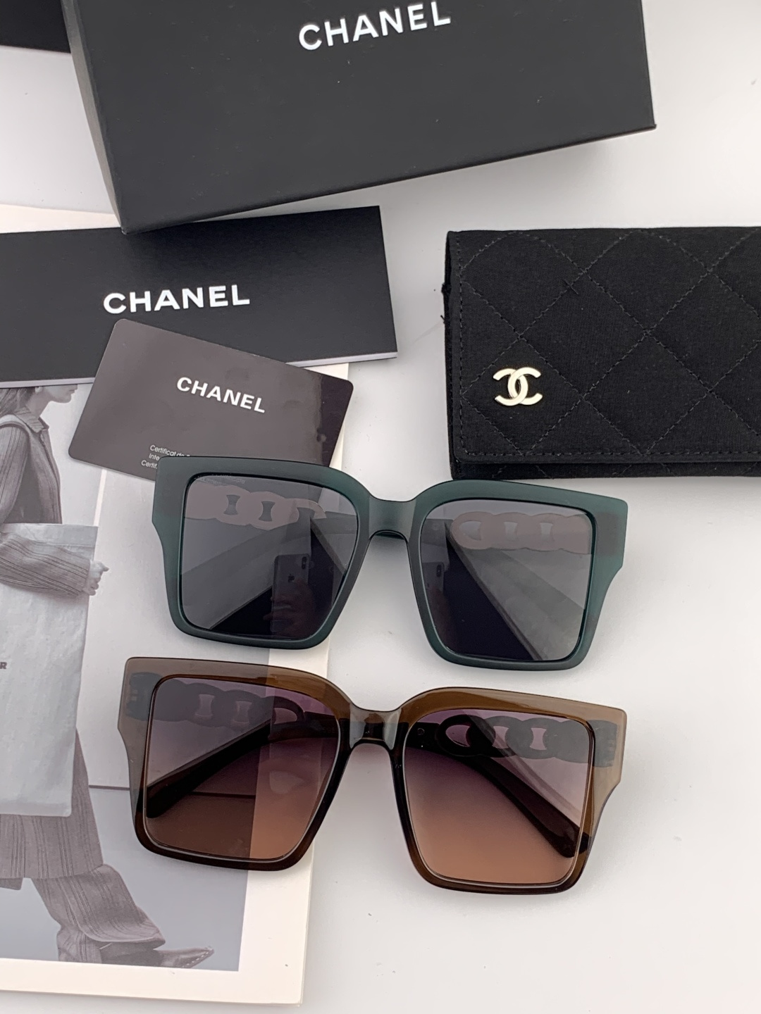 🎊。Chane✨新款女装太阳眼镜 镜腿高档 香奈儿专属LOGO使眼镜更具有国际大牌范 ☺️😘工艺精湛 高