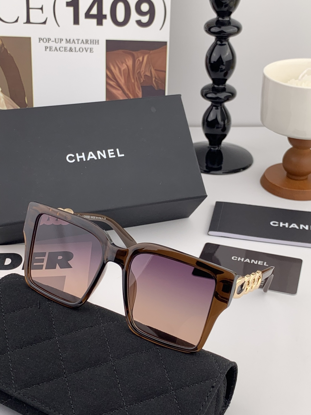 🎊。Chane✨新款女装太阳眼镜 镜腿高档 香奈儿专属LOGO使眼镜更具有国际大牌范 ☺️😘工艺精湛 高