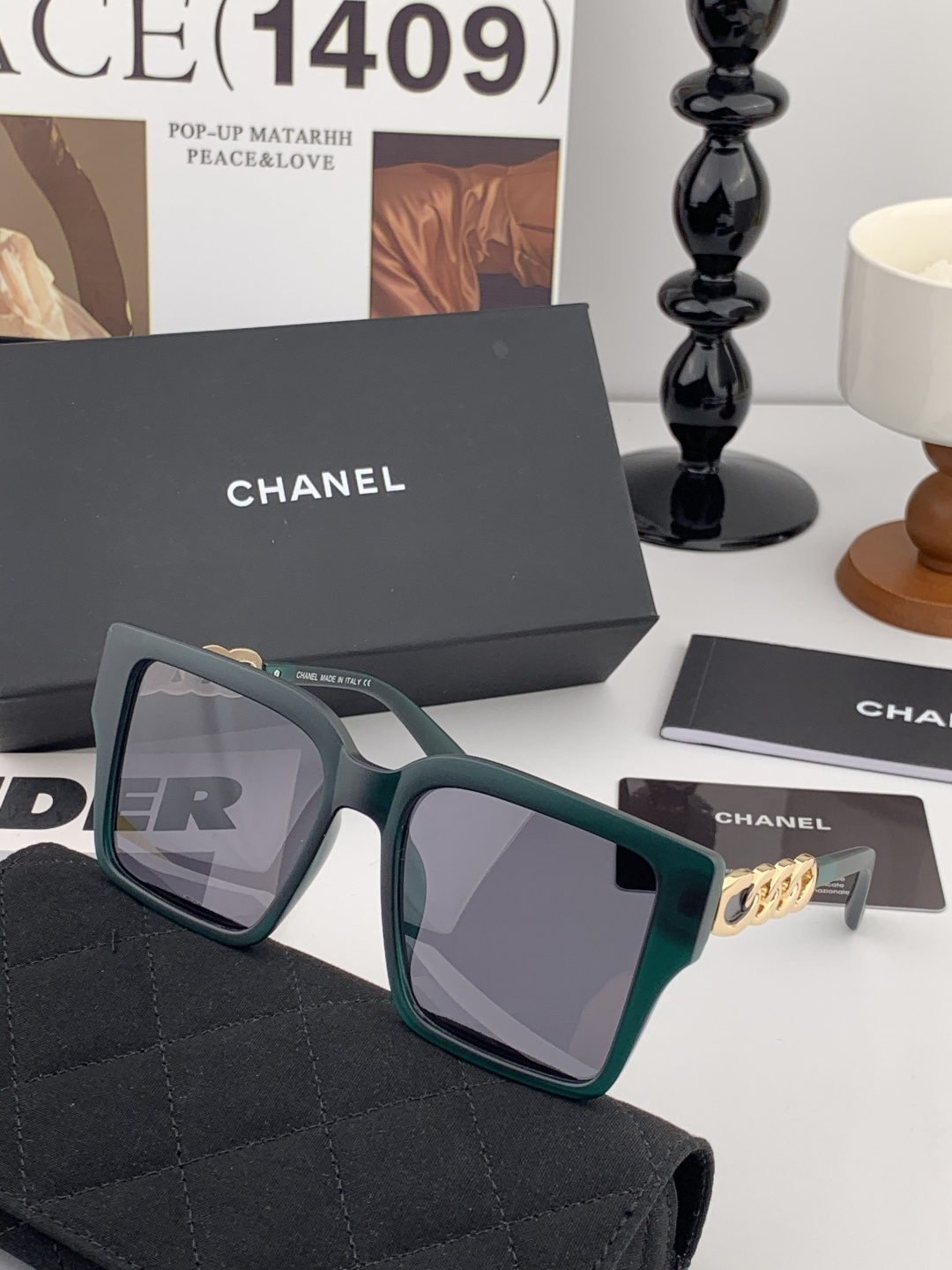 🎊。Chane✨新款女装太阳眼镜 镜腿高档 香奈儿专属LOGO使眼镜更具有国际大牌范 ☺️😘工艺精湛 高