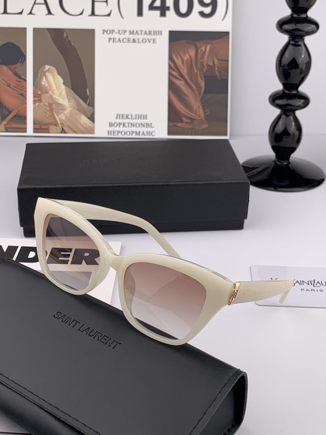 👑 【新款】🕶🔝🔝🔝🎁🎁🎁时尚百搭 超显脸小 佩戴舒适品牌:Ysl 圣罗兰 💎 材质: 加厚偏光镜片型号