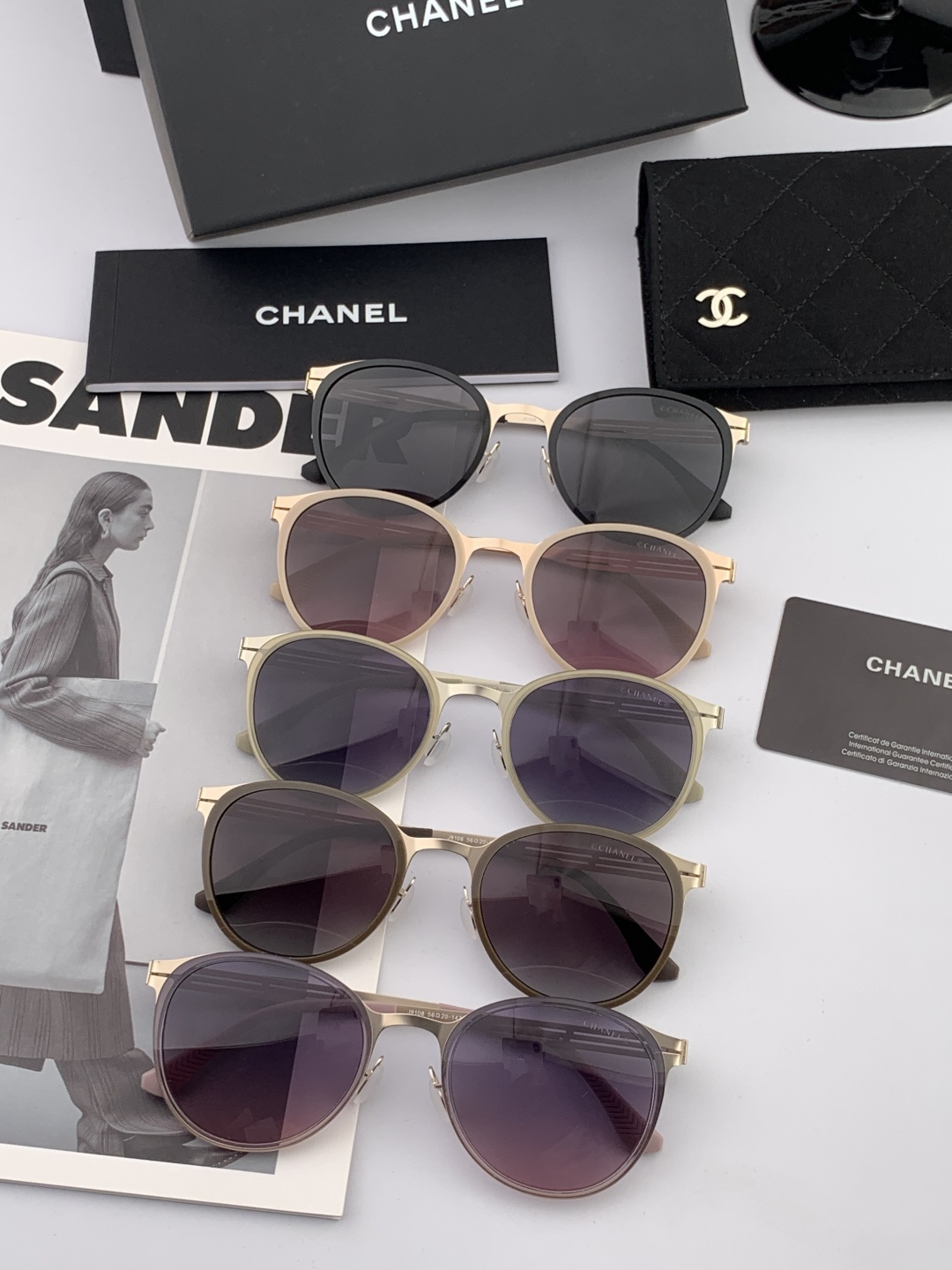 🔺 【香奈儿】2025开春新款 潮流爆款 时尚圆框无螺丝太阳镜 高品质 佩戴舒适 网红潮款墨镜 女士高清