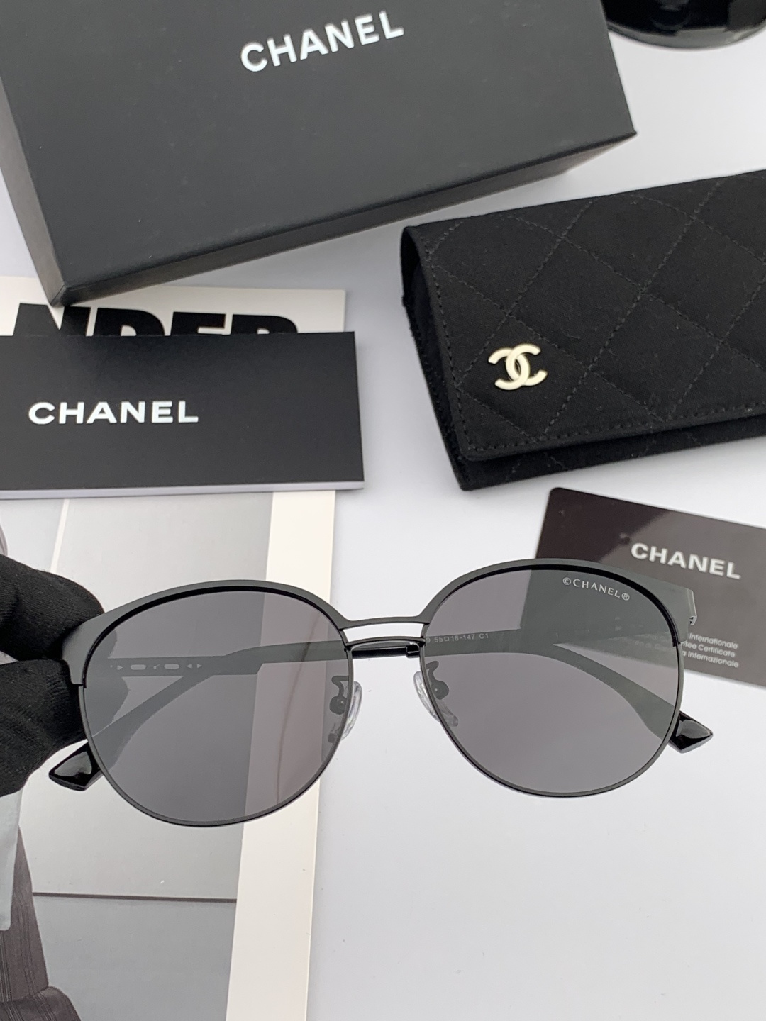 🔺 【香奈儿】2025开春新款 潮流爆款 时尚圆框太阳镜 高品质 佩戴舒适 网红潮款墨镜 女士高清太阳镜