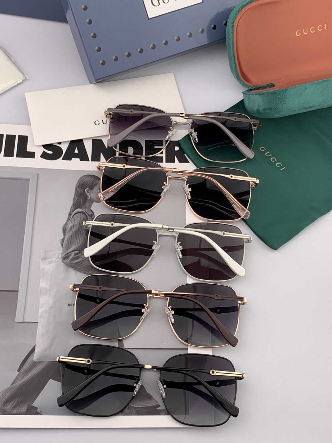 【尼龙偏光系列】GUCCI太阳镜墨圆框设计，不挑脸型，无论搭配大衣还是连衣裙都非常显气质尼龙偏光镜片预防