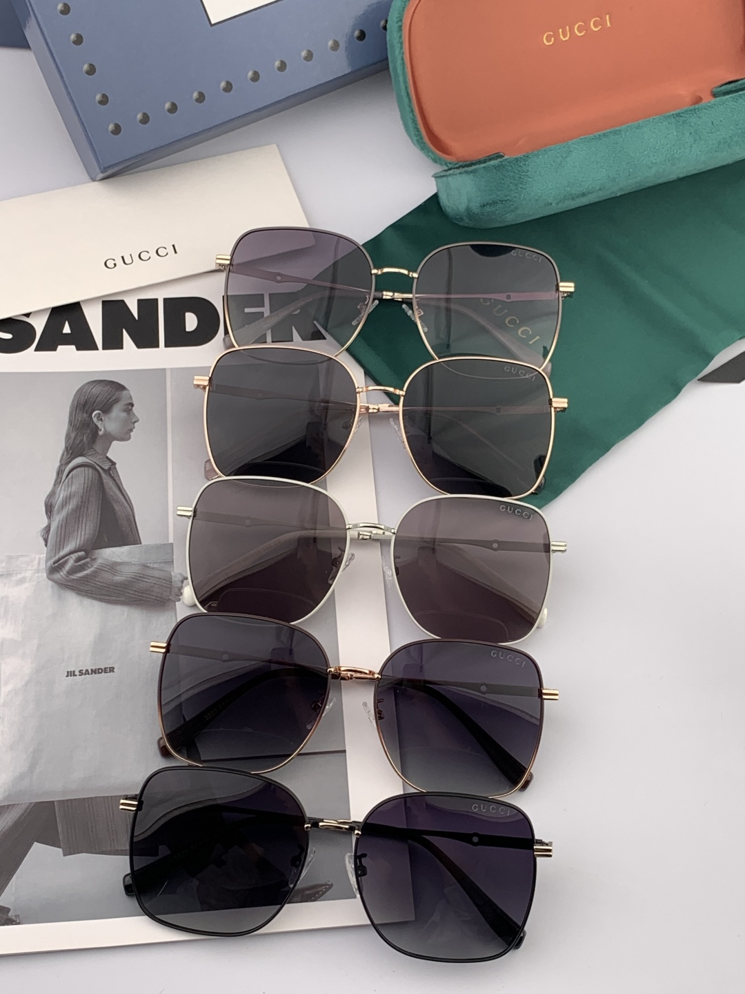 【尼龙偏光系列】GUCCI太阳镜墨圆框设计，不挑脸型，无论搭配大衣还是连衣裙都非常显气质尼龙偏光镜片预防