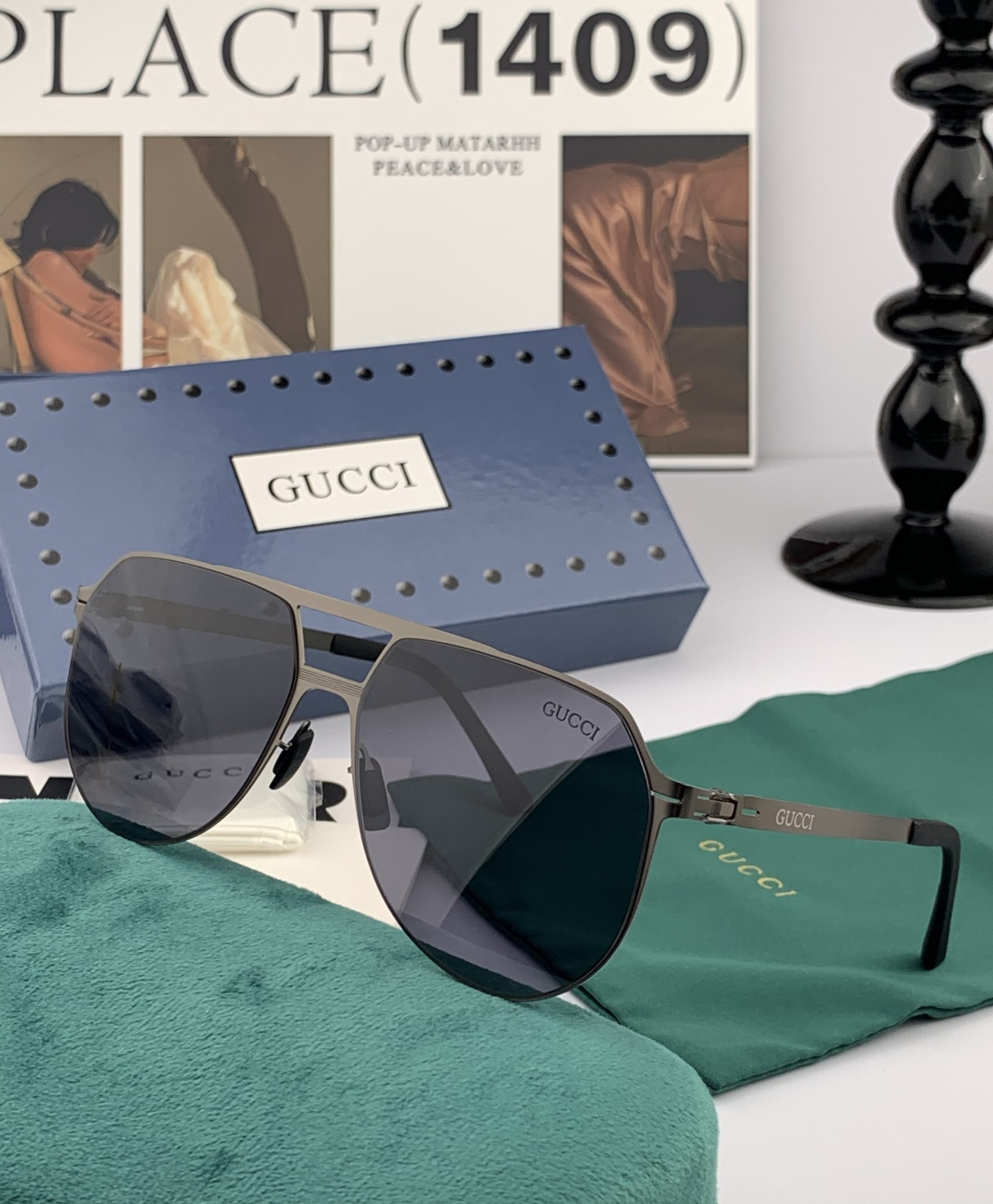 ♦️ GUCCI 2025新款男女情侣款太阳镜多边形墨镜iP电镀永不褪色 超轻超有弹性整幅眼镜无螺丝重要