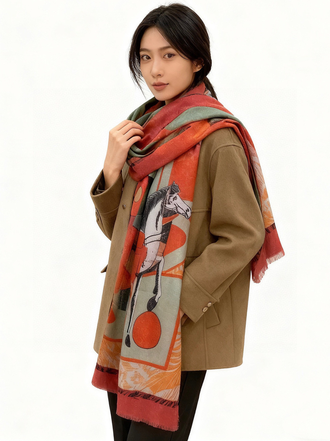 会发光发亮的围巾 爱马仕 专柜同步 买了都说好看羊绒印花‼️推荐💕顶级工艺超值‼️爱马仕专柜爆款🎁🎁羊绒