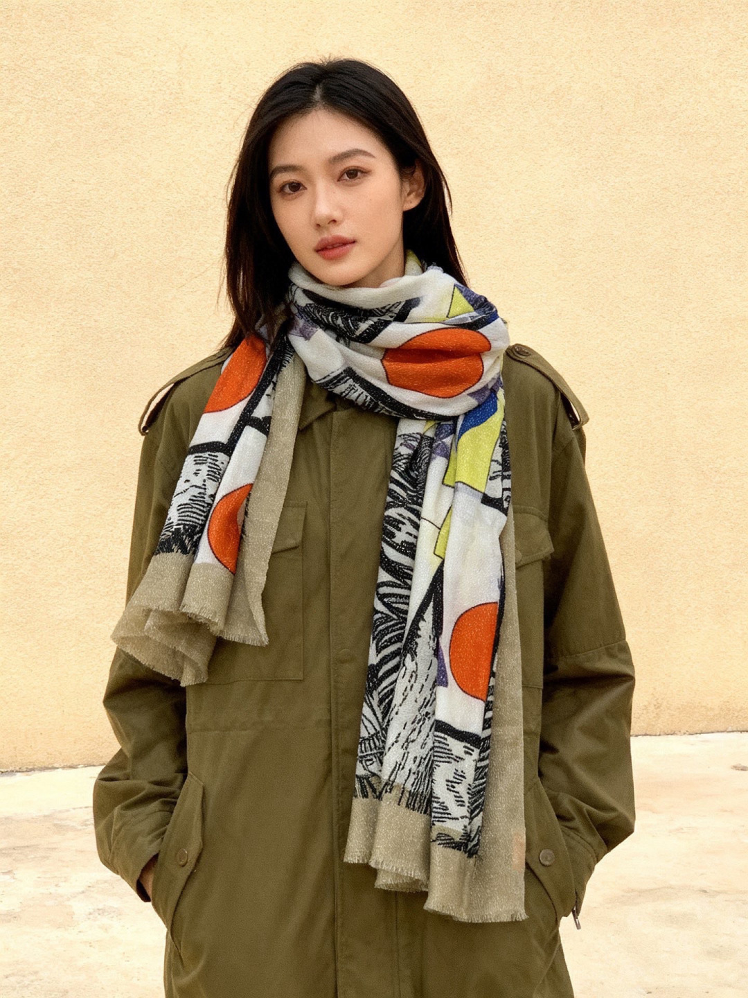 会发光发亮的围巾 爱马仕 专柜同步 买了都说好看羊绒印花‼️推荐💕顶级工艺超值‼️爱马仕专柜爆款🎁🎁羊绒