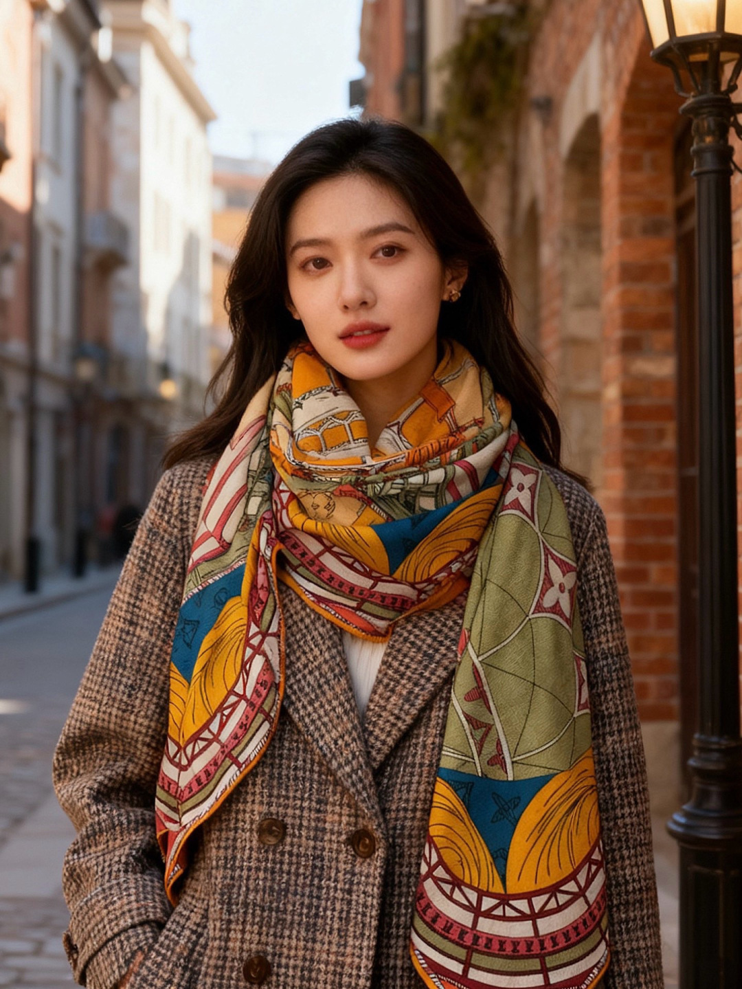 LV x TM 140披肩【140顶级丝绒双面同色披肩】本款LVxTMMonogram Multicol