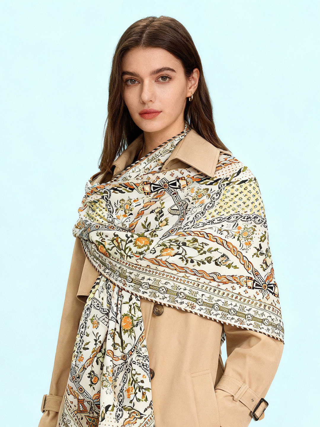 LV x TM 140披肩【140顶级丝绒双面同色披肩】本款LVxTMMonogram Multicol