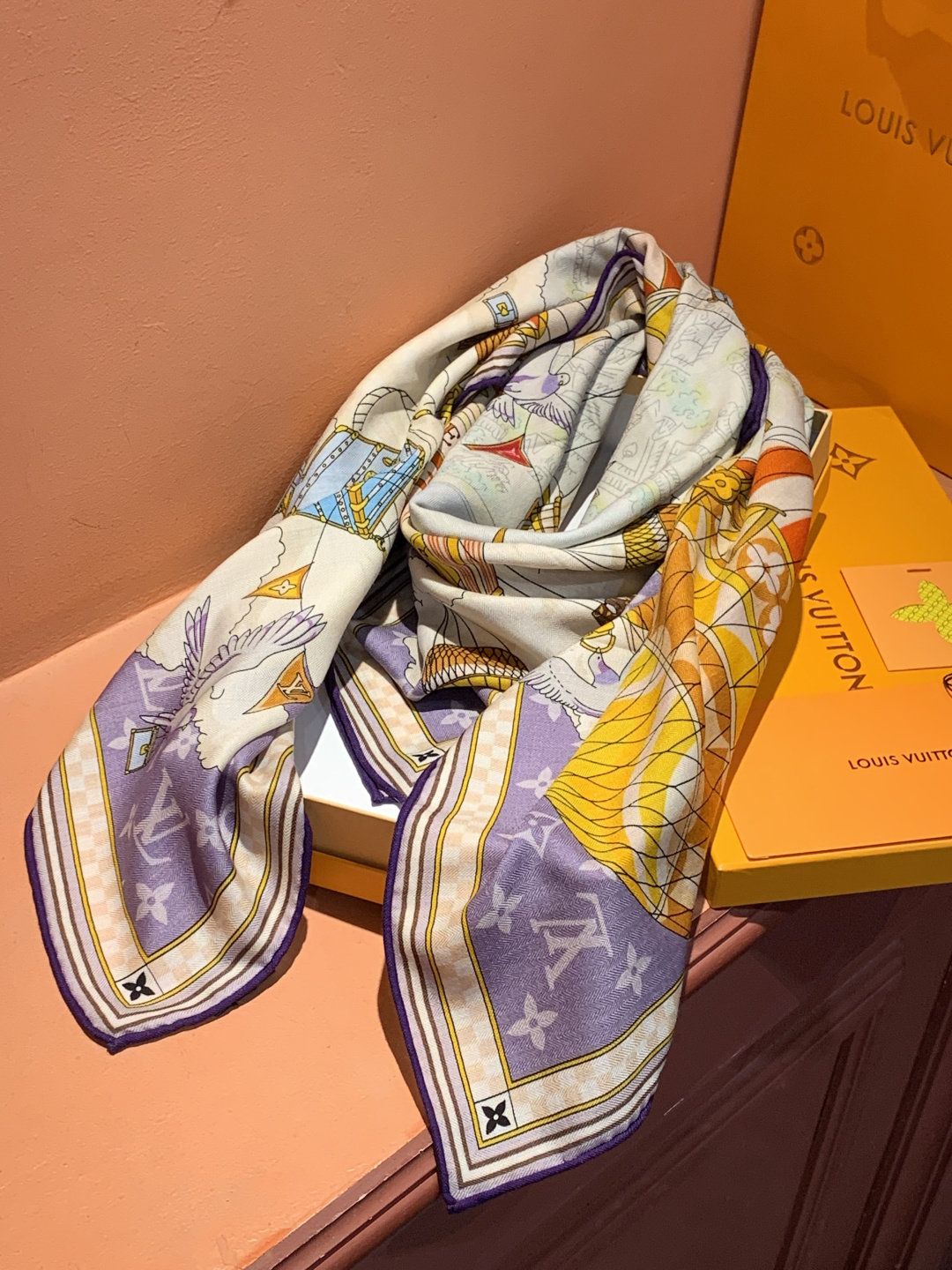 LV x TM 140披肩【140顶级丝绒双面同色披肩】本款LVxTMMonogram Multicol