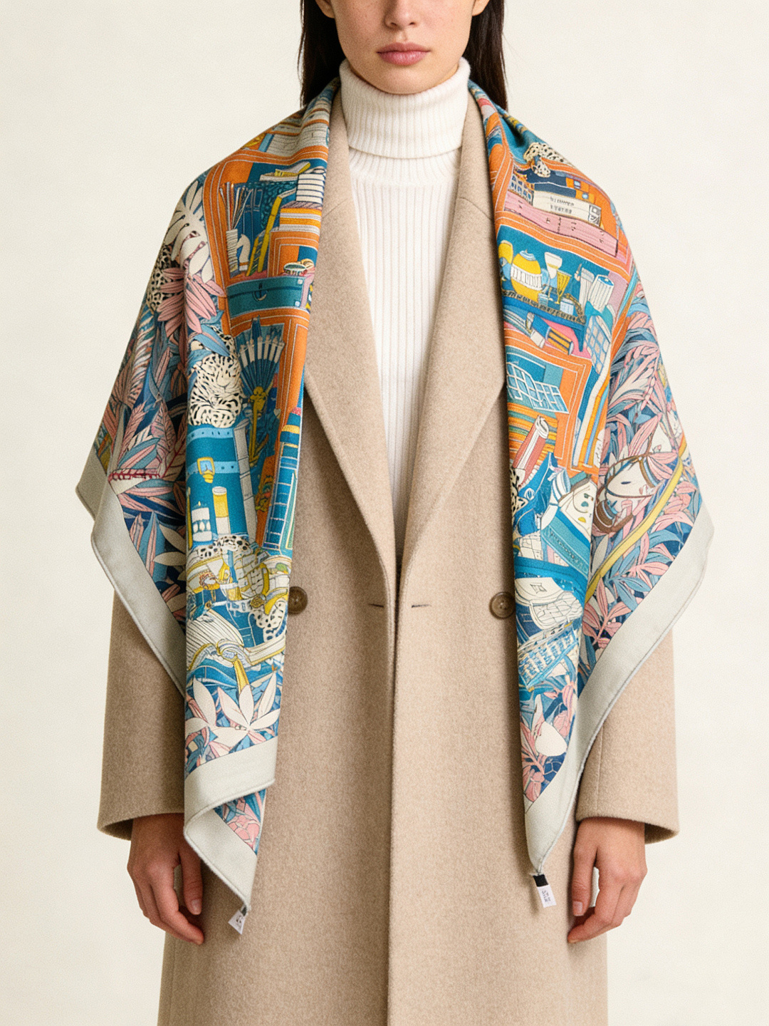 爱马仕新款双面同色 品名：十二花豹 面料：丝羊绒尺寸：140*140十二只花豹享受惬意休憩的时光。它们慵