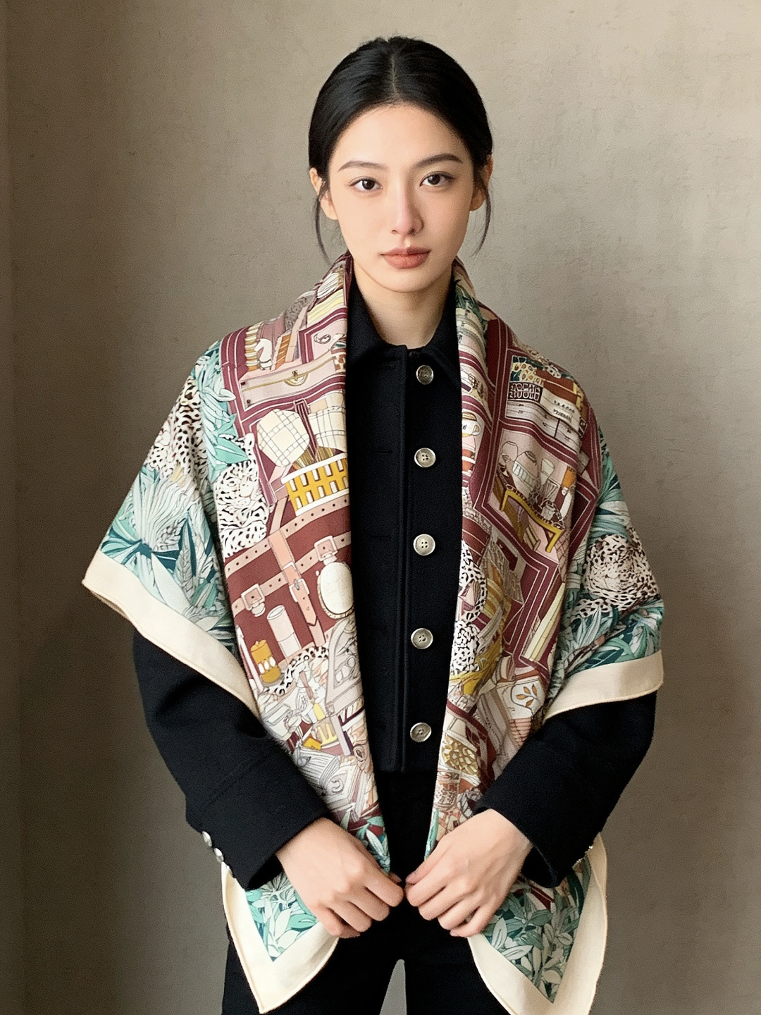 爱马仕新款双面同色 品名：十二花豹 面料：丝羊绒尺寸：140*140十二只花豹享受惬意休憩的时光。它们慵