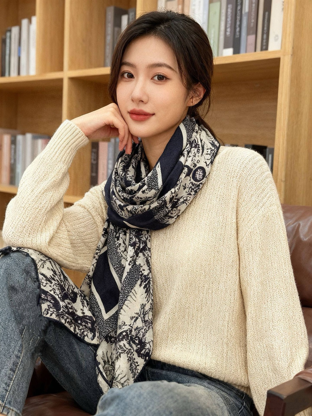 Dior 140丝绒双面同色印花披肩这款 Dior 丝绒披肩以彼得罗•鲁福（Pietro Ruffo）设