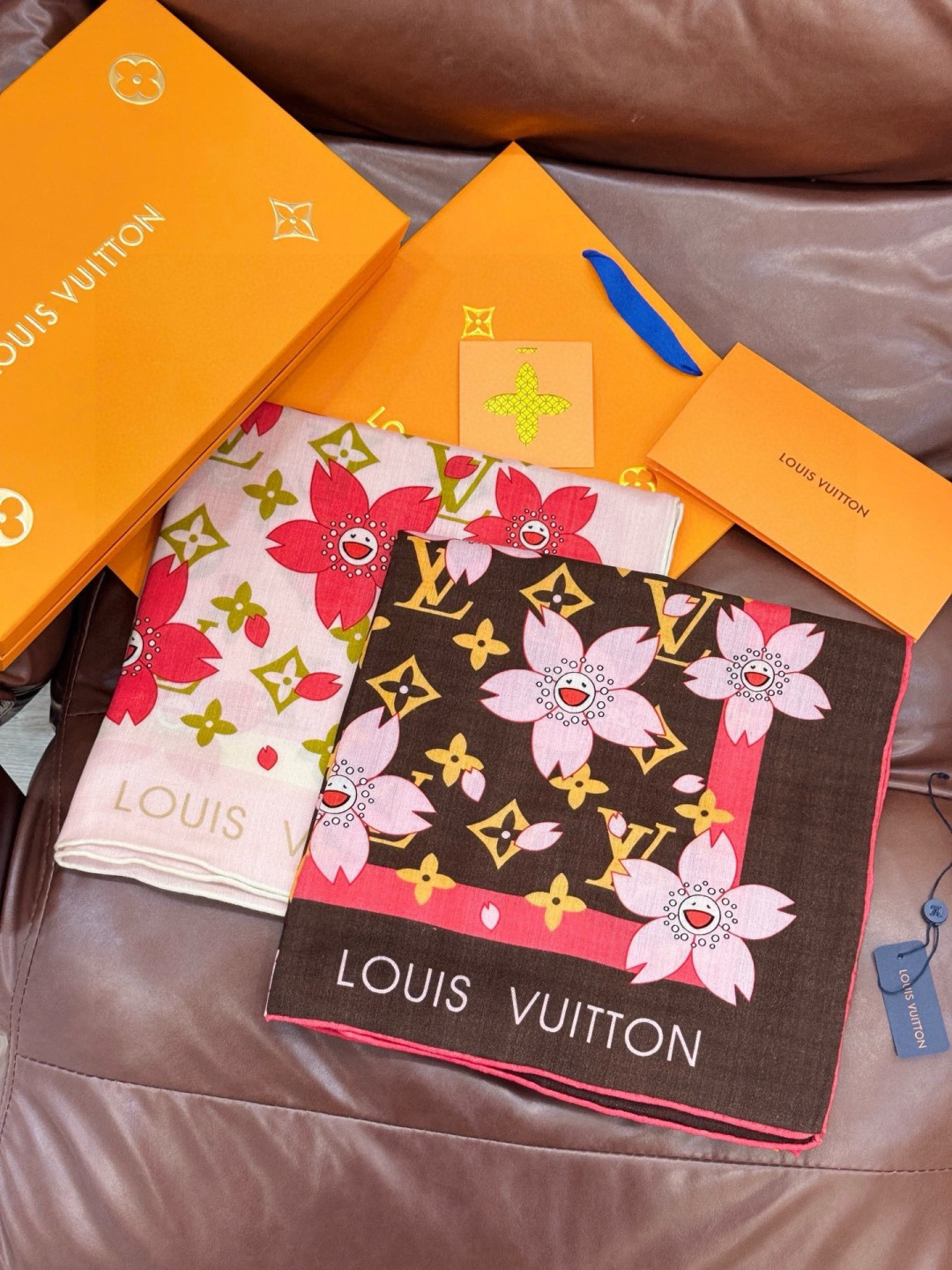 LV x TM MONOGRAM CHERRY BLOSSOM 【140顶级丝绒双面同色披肩】本款丝绒披