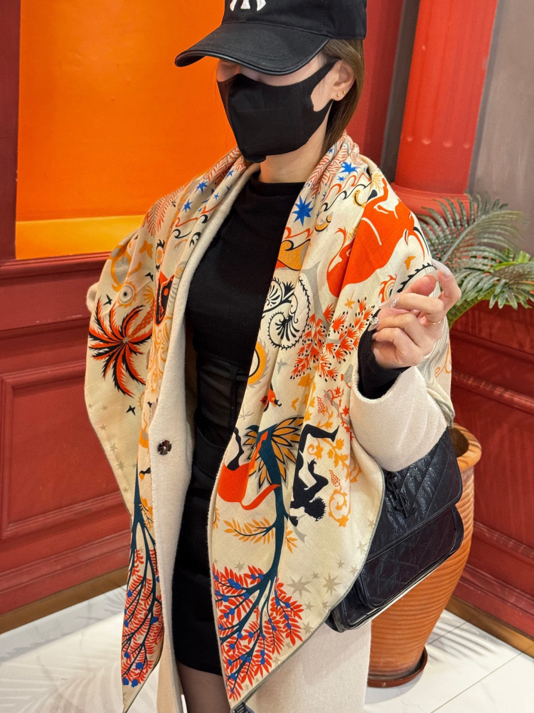 羊绒新款🆕👏👏买了都说好看‼️推荐💕爱马仕双面同色羊绒方巾【玛雅森林双面同色140】，顶级工艺超值‼️爱