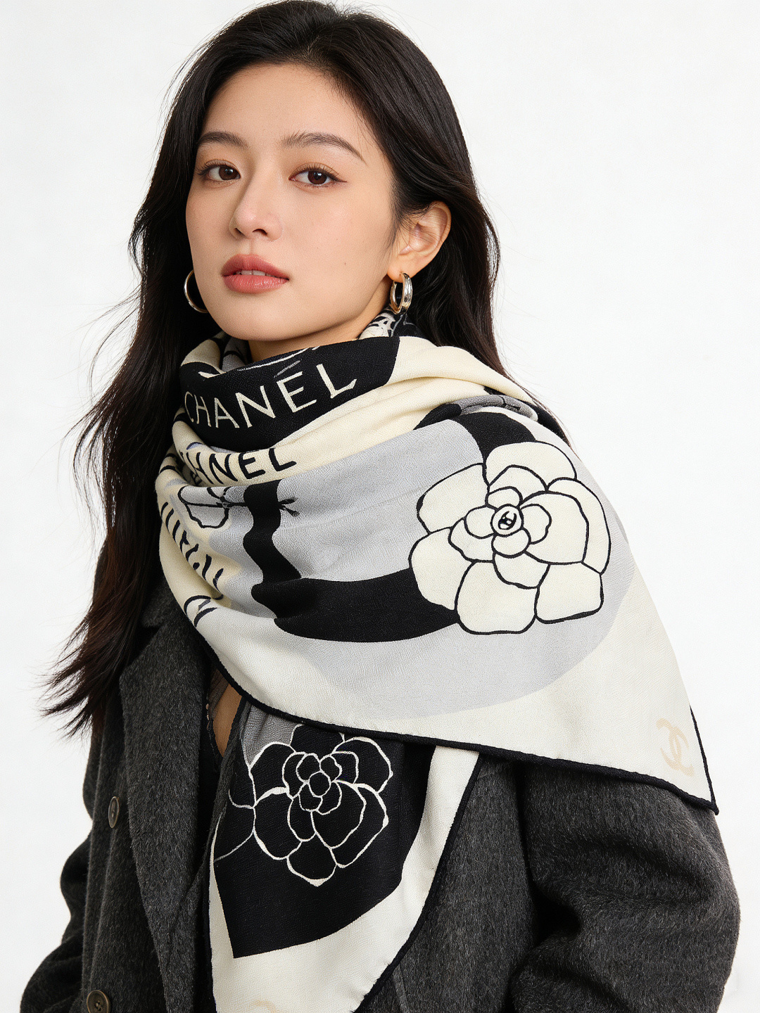 📦新款💖💖🏻🏻【山茶花印花140】140丝绒双面同色印花方巾‼️抢‼️VIP推荐 ‼️下手一定要快【高端