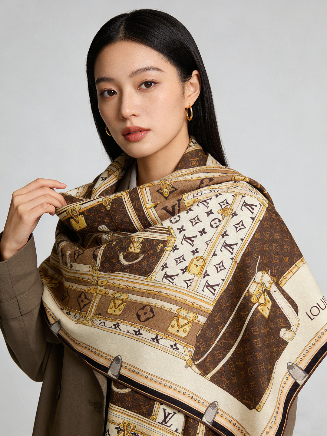 MY NEVERFULL 140丝绒方巾【140顶级丝绒双面同色】My Neverfull 丝绒方巾回溯