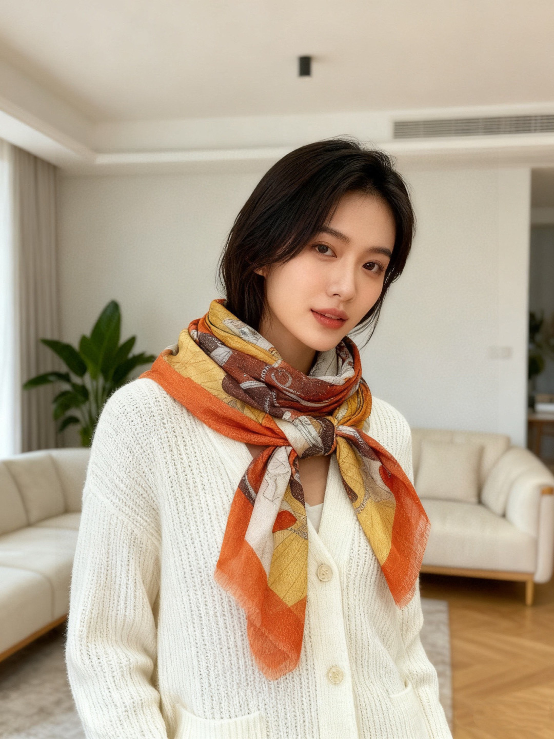 会发光发亮的围巾 爱马仕 专柜同步 买了都说好看羊绒印花‼️推荐💕顶级工艺超值‼️爱马仕专柜爆款🎁🎁羊绒