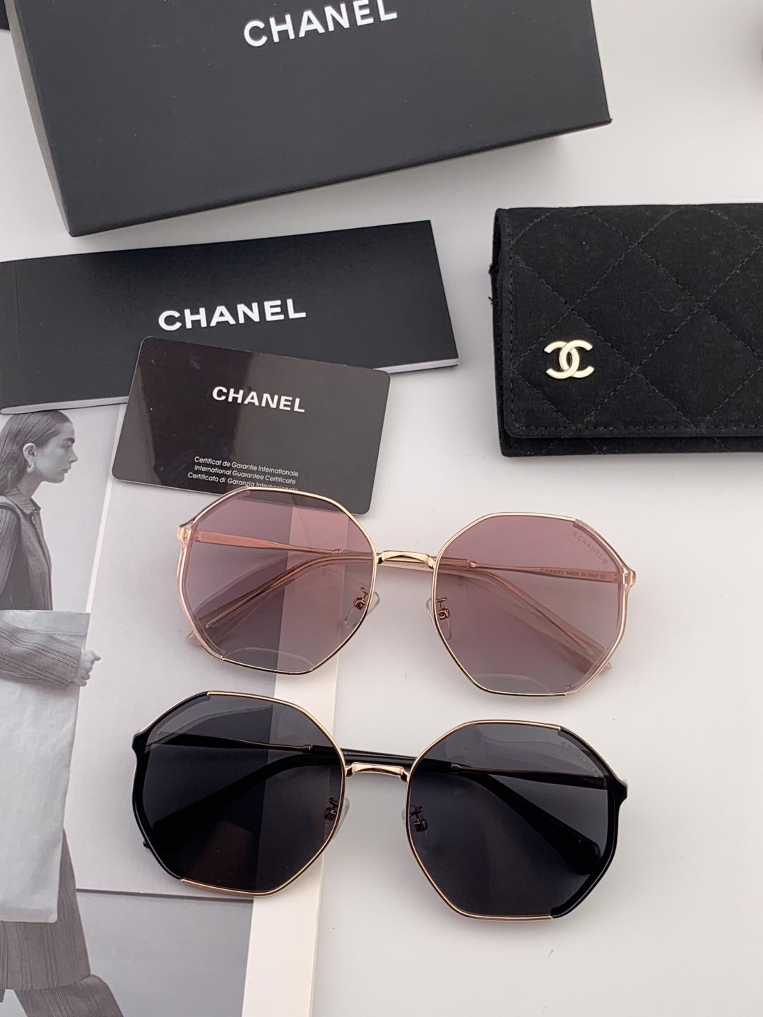 香奈儿🔺Chanel🔻2025官方众多明星同款[色]香奈儿‼‼新款大框偏光墨镜 🌈🌈宝丽来超清偏光太阳镜