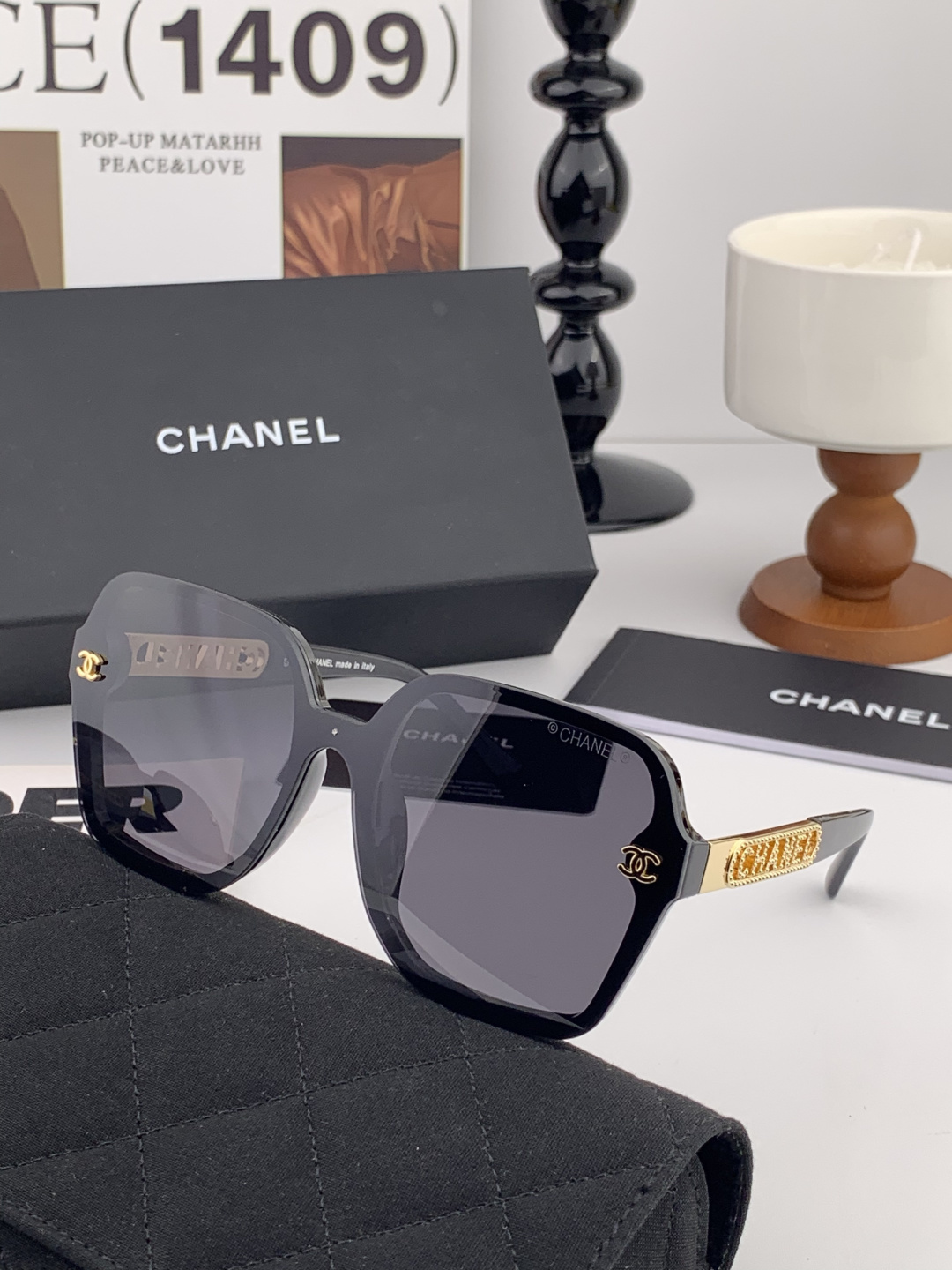 🔺CHANEL🔻2025官方早春新款，众多明星同款[色]香奈儿‼️‼️新款大框墨镜 ，🌈🌈宝丽来超清太阳