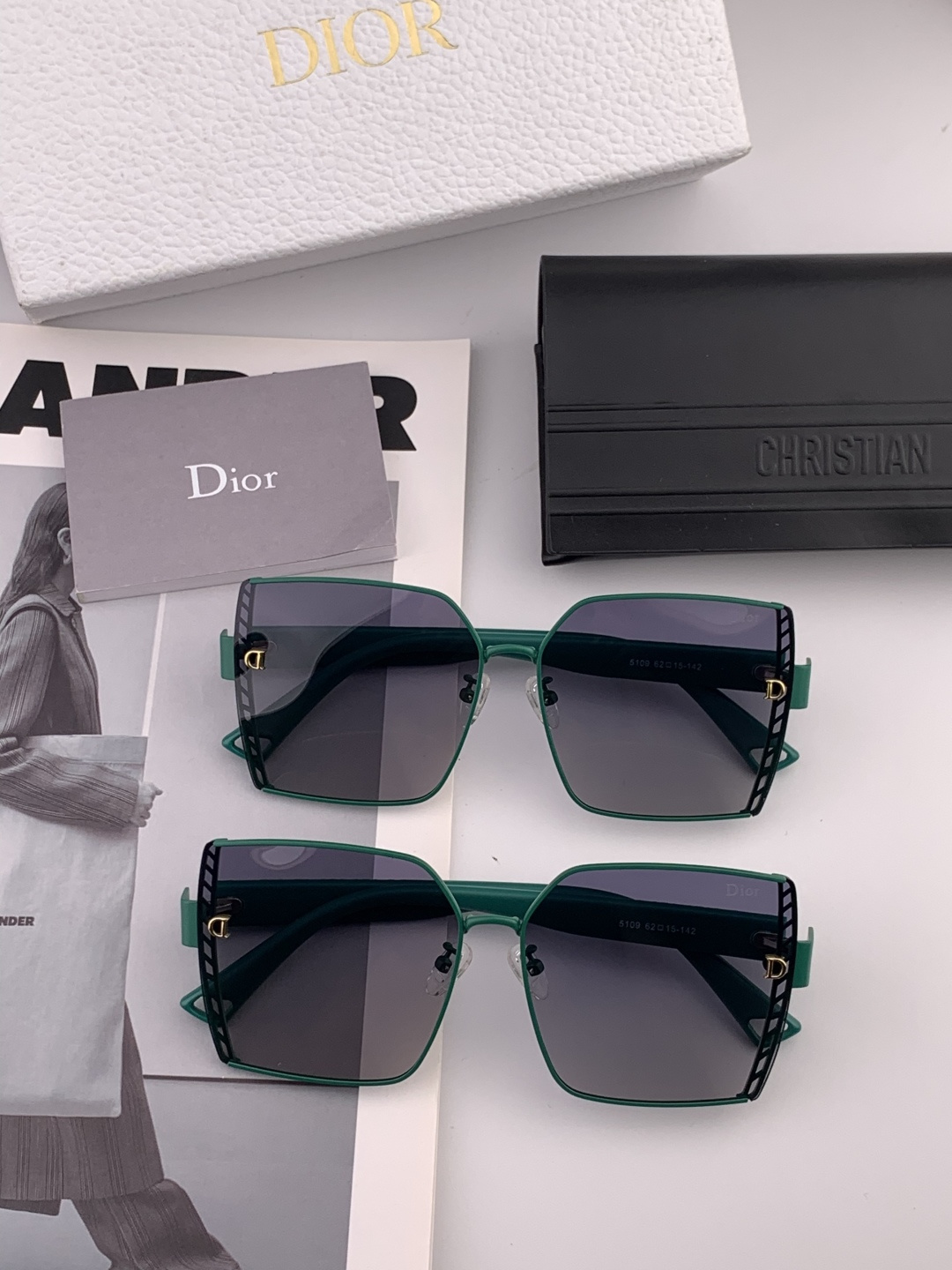 🔺 【DIOR-迪奥】开春新款 潮流爆款 时尚方框偏光太阳镜 高品质 佩戴舒适 网红潮款墨镜 女士高清加