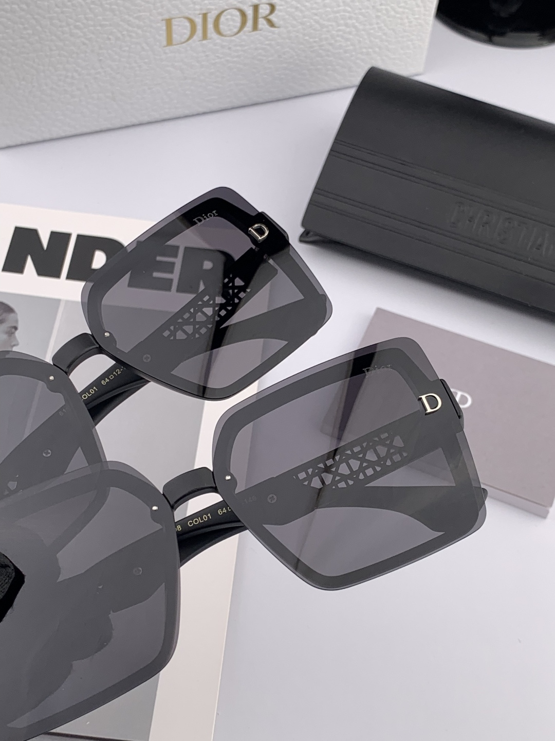 🔺 【DIOR-迪奥】开春新款 潮流爆款 时尚方框偏光太阳镜 高品质 佩戴舒适 网红潮款墨镜 女士高清加