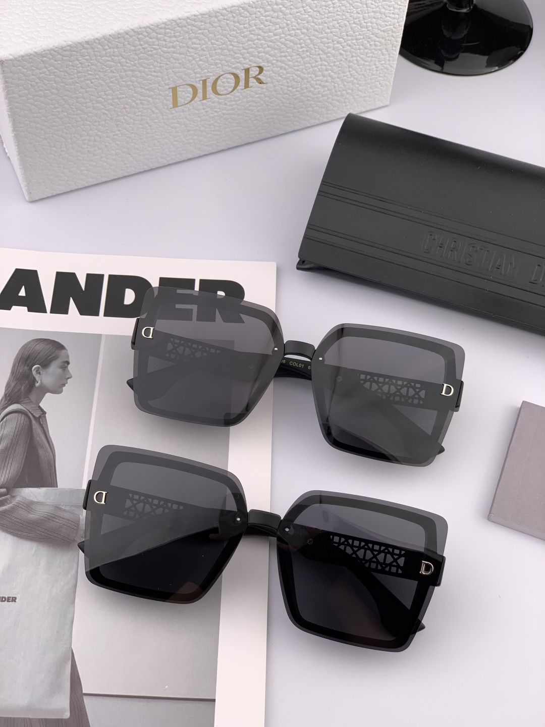 🔺 【DIOR-迪奥】开春新款 潮流爆款 时尚方框偏光太阳镜 高品质 佩戴舒适 网红潮款墨镜 女士高清加