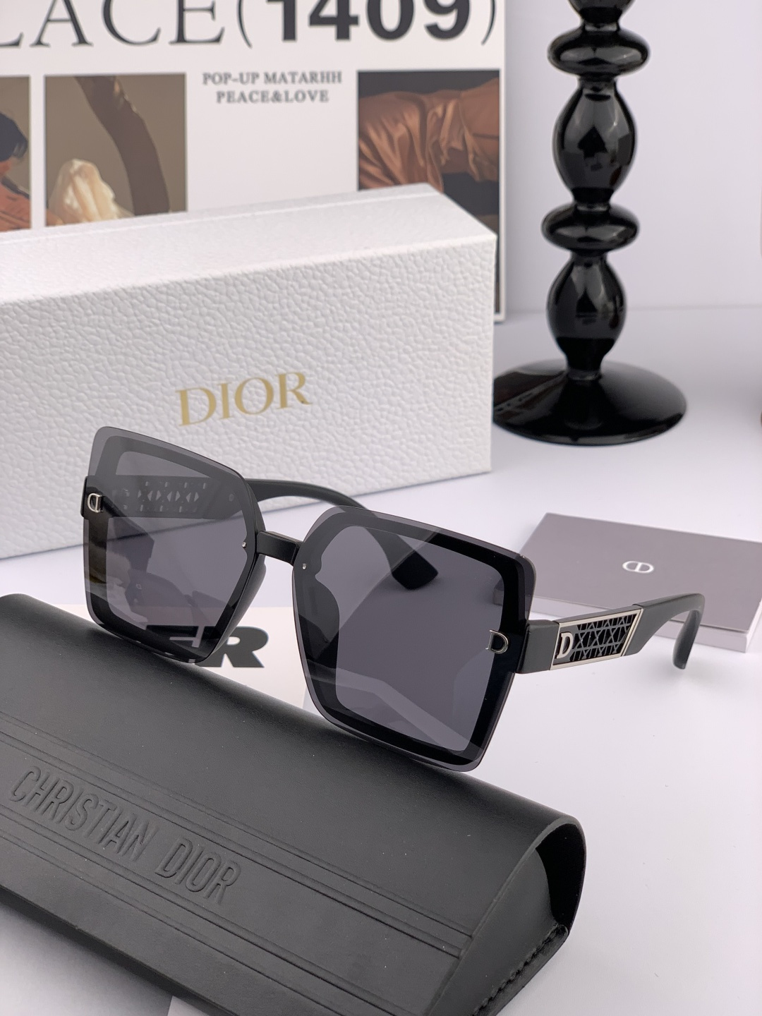 🔺 【DIOR-迪奥】开春新款 潮流爆款 时尚方框偏光太阳镜 高品质 佩戴舒适 网红潮款墨镜 女士高清加