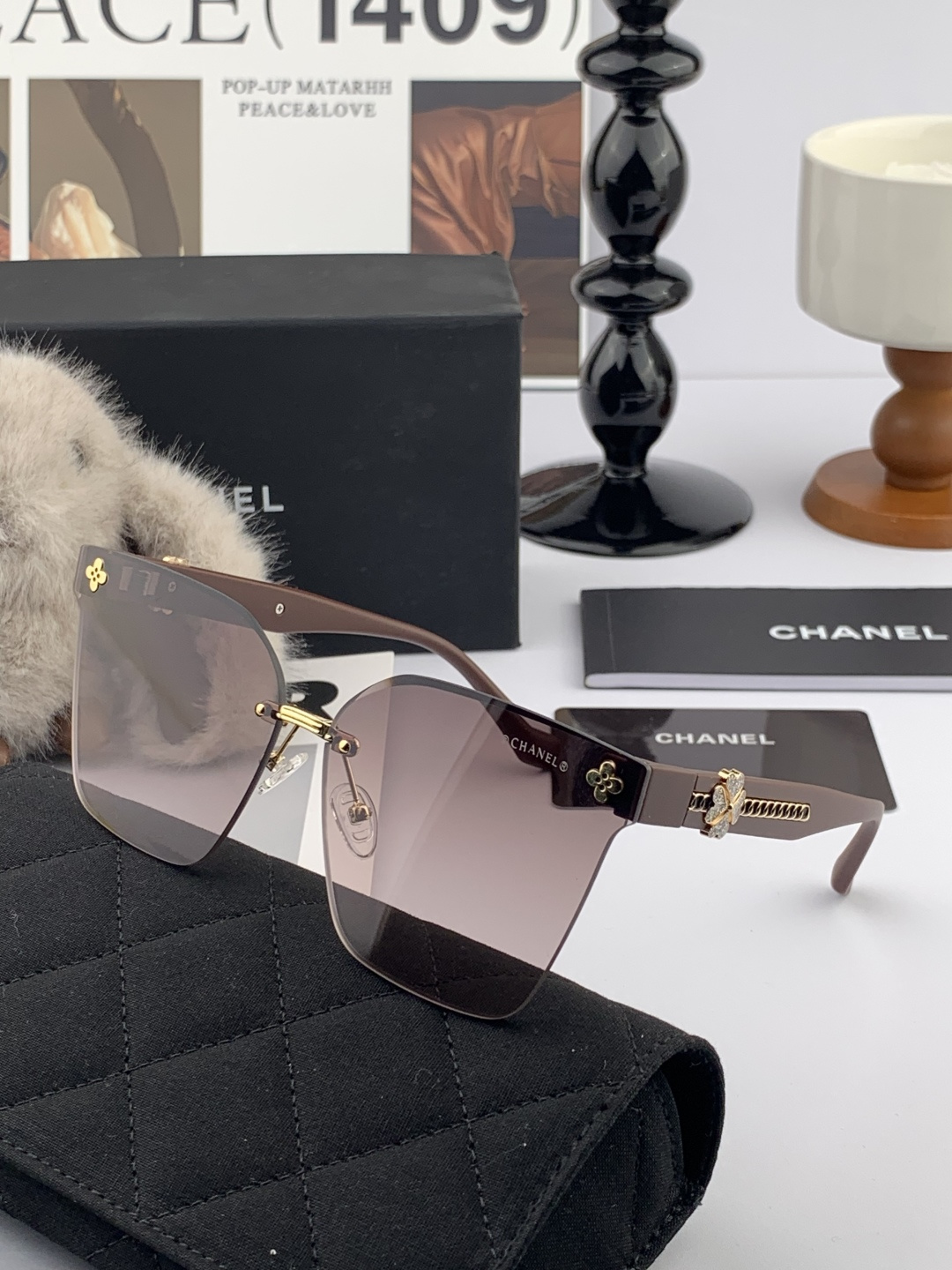 🔺 【香奈儿】开春新款 潮流爆款 时尚方框太阳镜 高品质 佩戴舒适 网红潮款墨镜 女士高清加厚偏光太阳镜