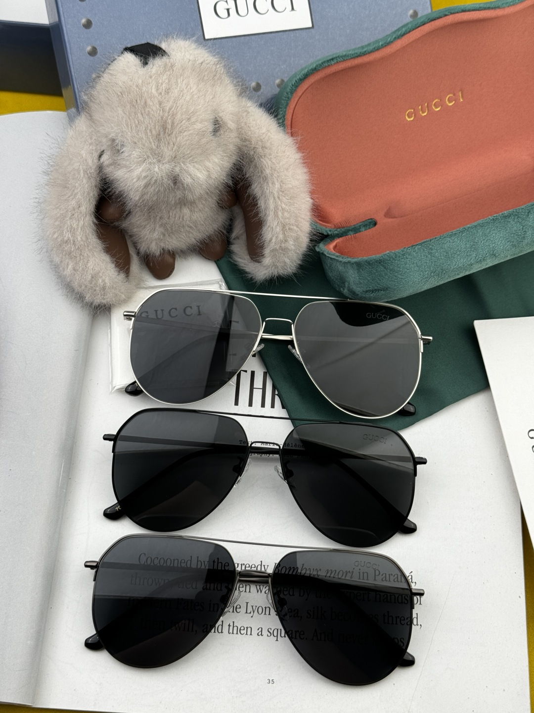 GUCCI 男款炫彩飞行员偏光太阳镜 ❤️材质：高清尼龙加厚卡槽高清偏光镜片 🌹无边框镜架💕颜👍型号：G