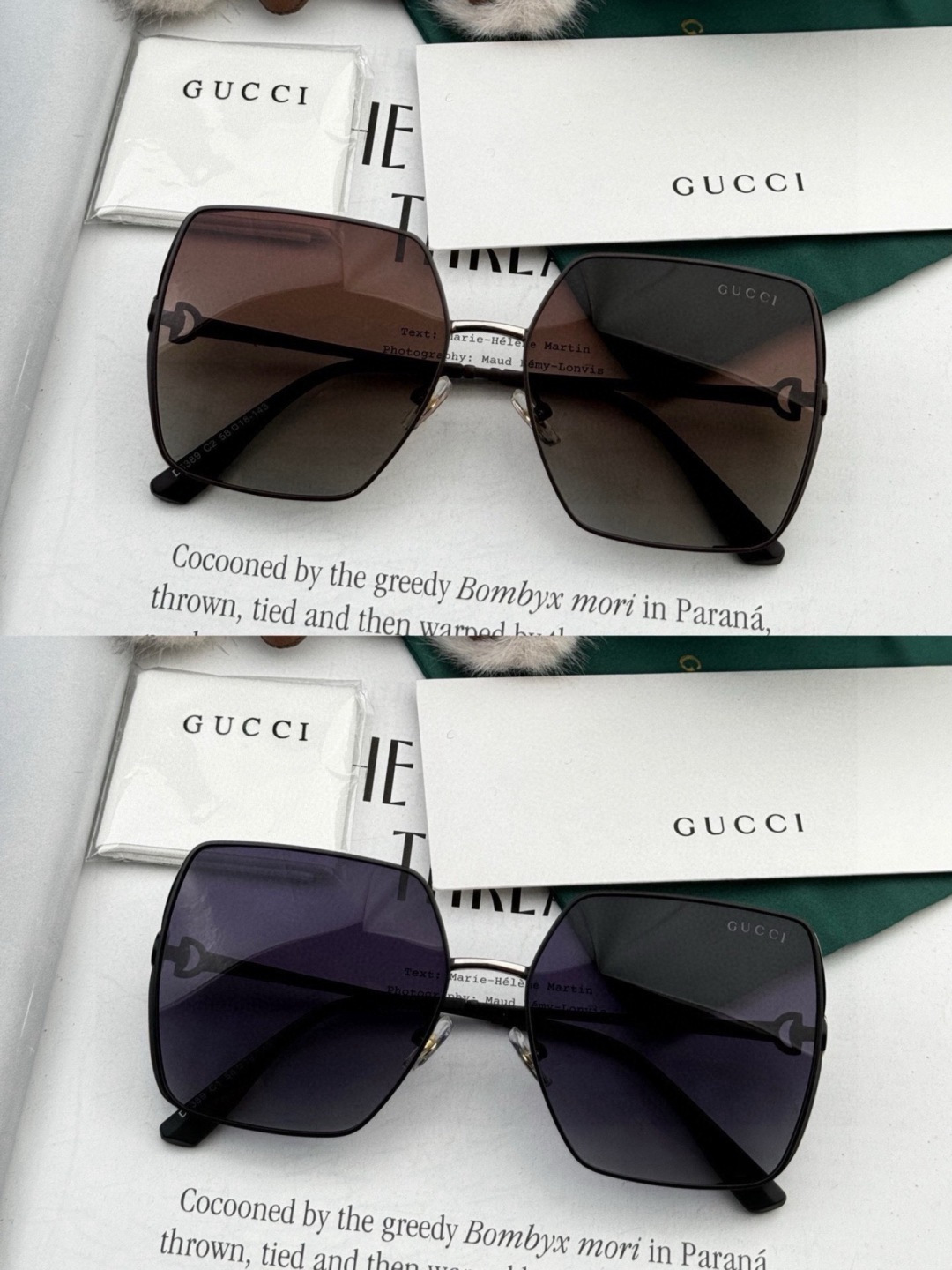 🔺 【GUCCI】开春新款 潮流爆款 时尚方框偏光太阳镜 高品质 佩戴舒适 网红潮款墨镜 女士高清偏光太