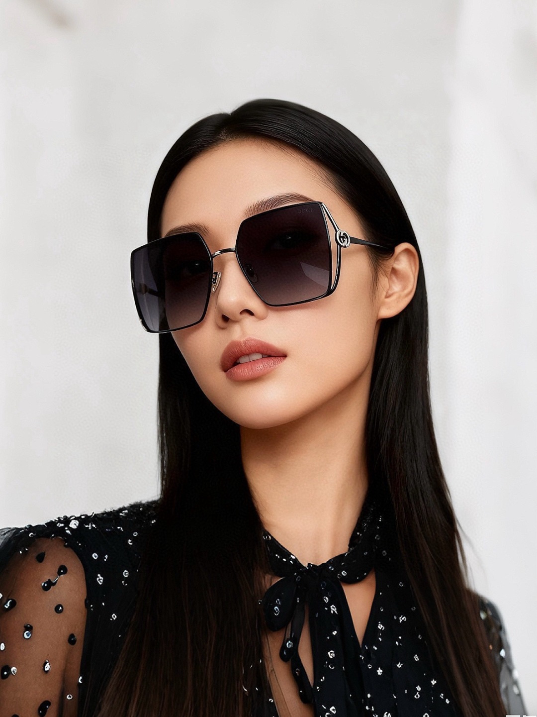 🔺 【GUCCI】开春新款 潮流爆款 时尚方框偏光太阳镜 高品质 佩戴舒适 网红潮款墨镜 女士高清偏光太