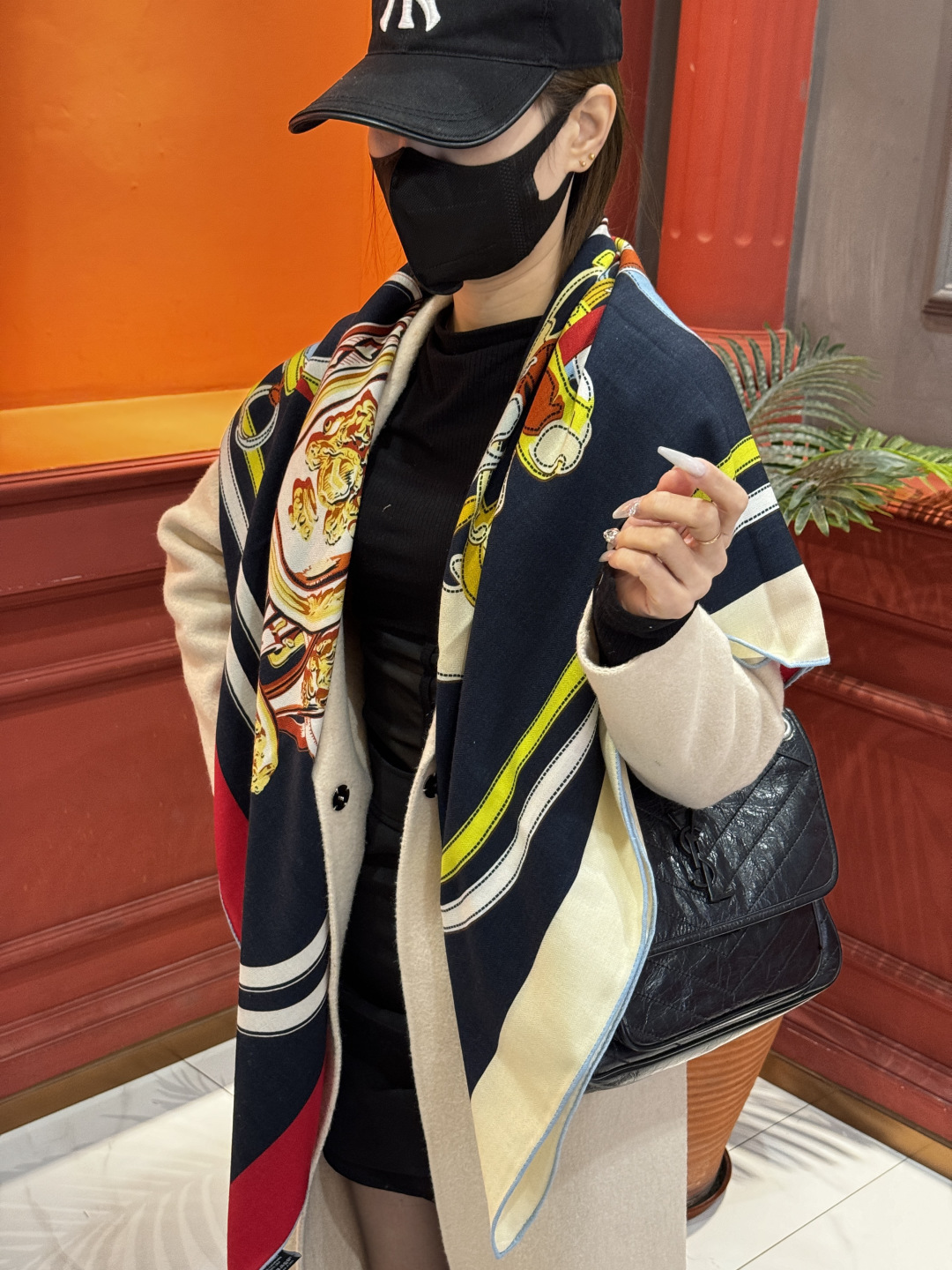 羊绒新款🆕🏇🏇买了都说好看‼️推荐💕【华丽的缰辔双面同色140】羊绒方巾，顶级工艺超值‼️爱马仕专柜爆款