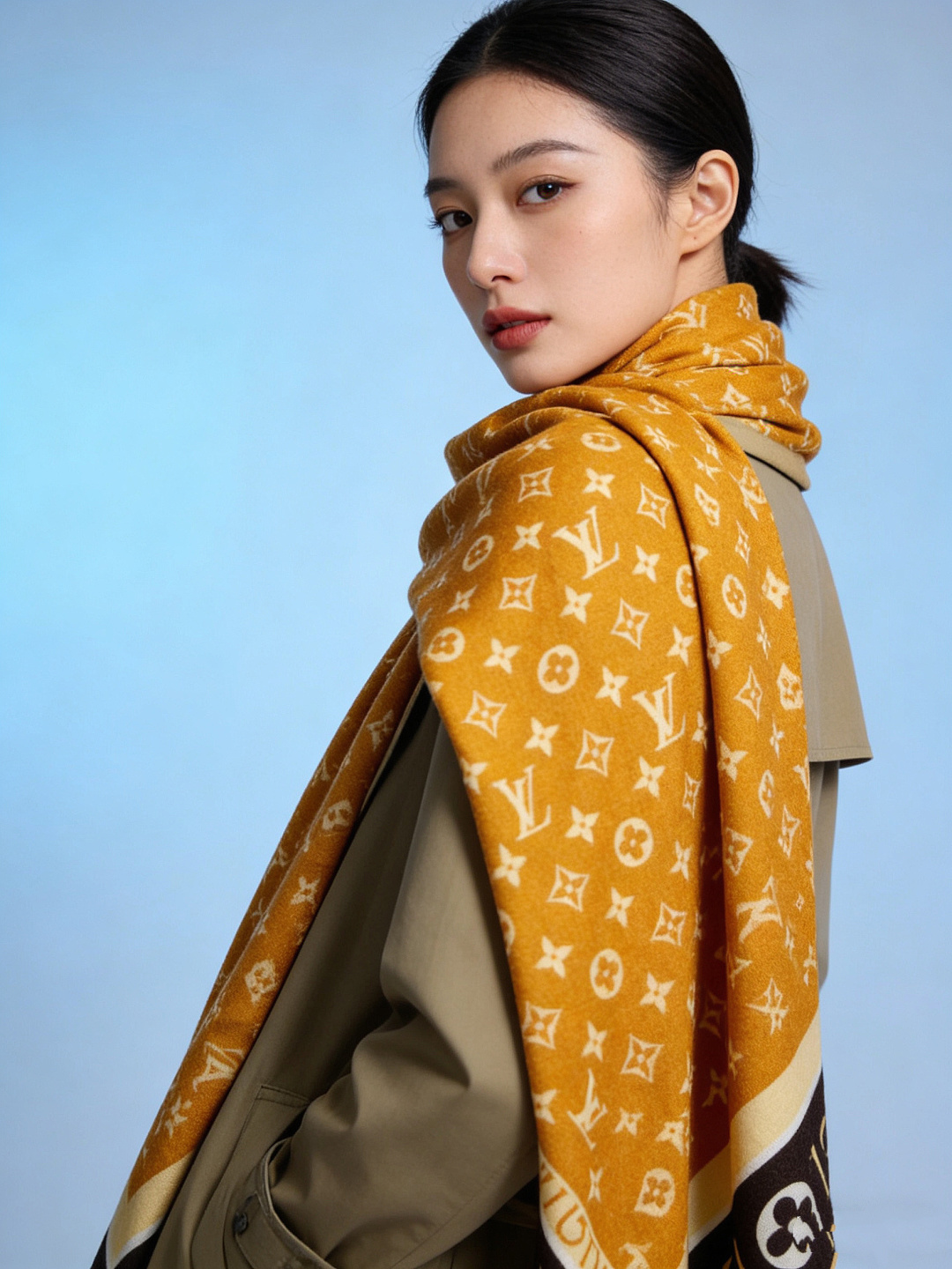 MONOGRAM INFINITY 140丝绒方巾【140顶级丝绒双面同色】Monogram Infin