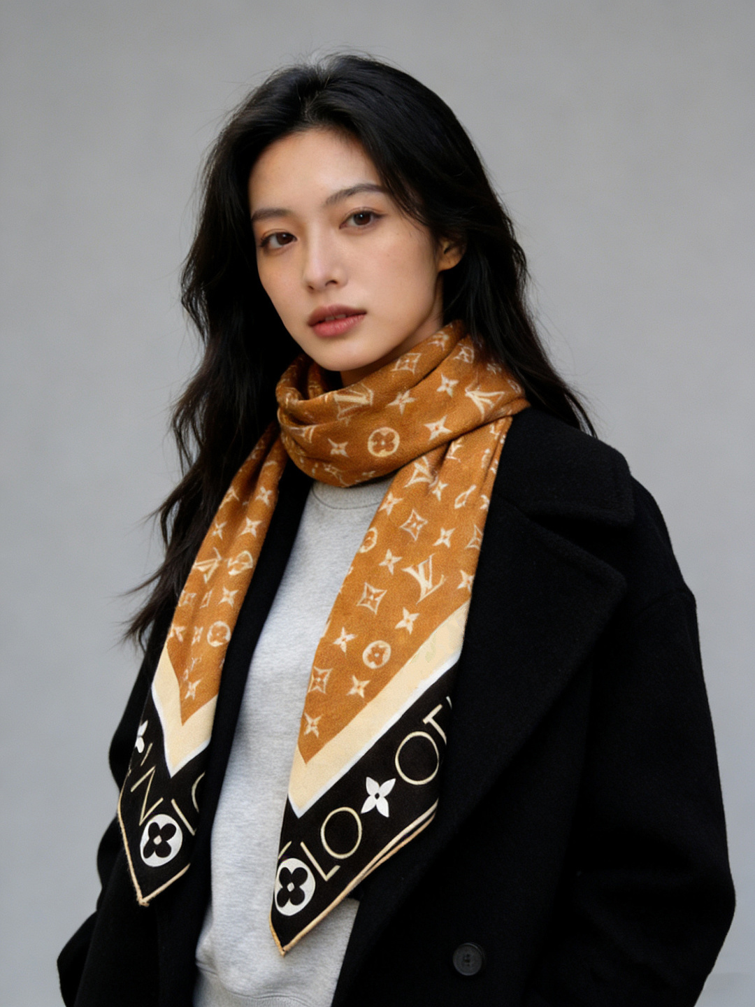 MONOGRAM INFINITY 140丝绒方巾【140顶级丝绒双面同色】Monogram Infin