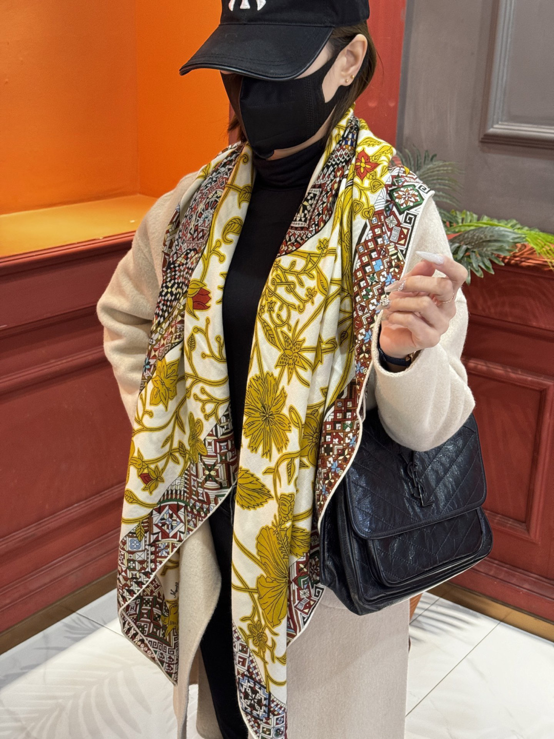 羊绒新款🆕👏👏买了都说好看‼️推荐💕爱马仕双面同色羊绒方巾【美洲豹与蜂鸟双面同色140】，顶级工艺超值‼