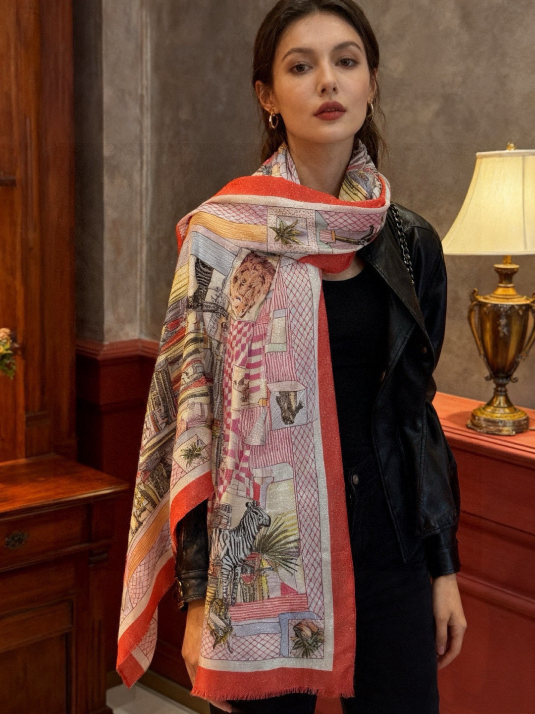 会发光发亮的围巾 爱马仕 专柜同步 买了都说好看羊绒印花‼️推荐💕顶级工艺超值‼️爱马仕专柜爆款🎁🎁羊绒